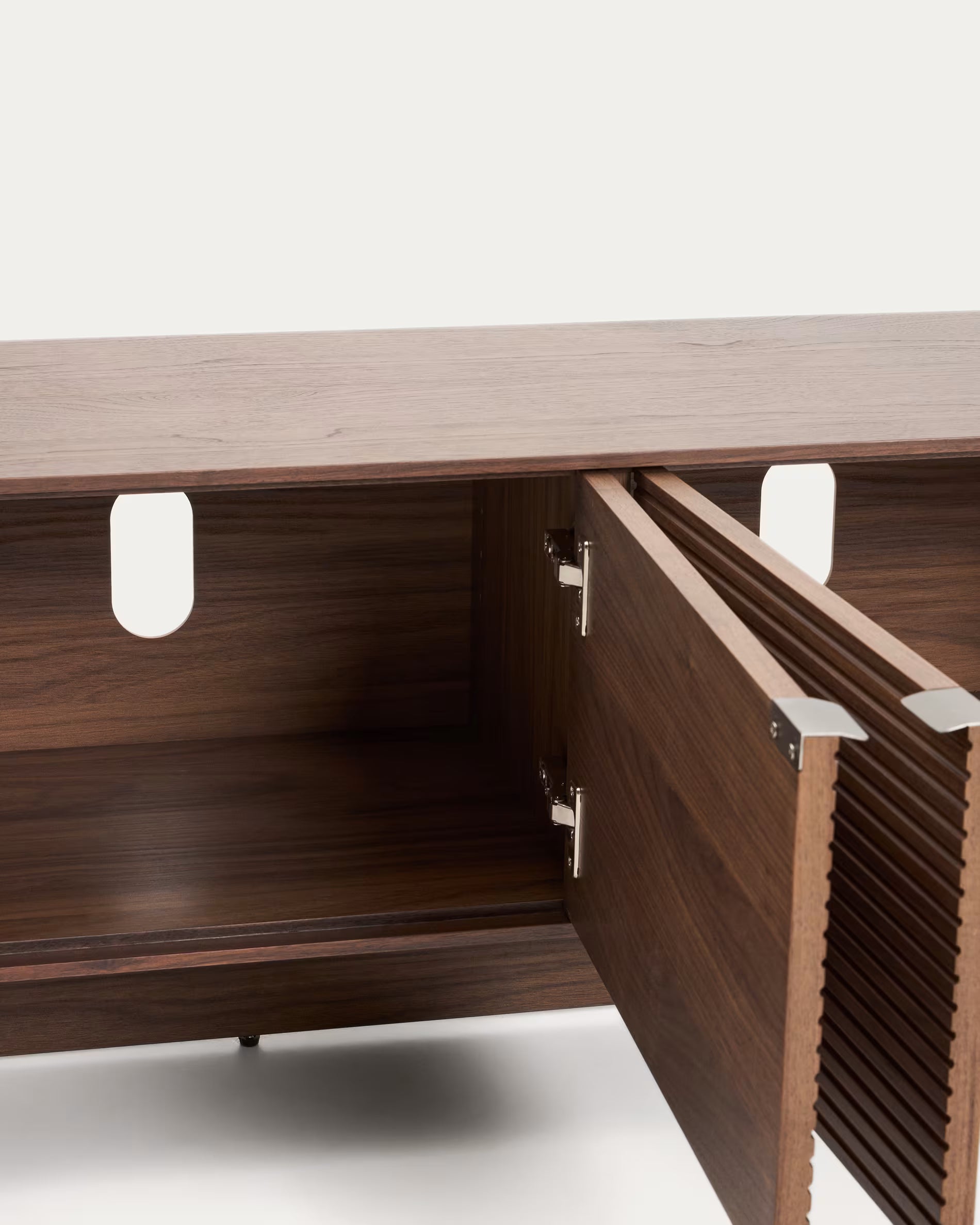 NORLEN dark brown walnut veneer TV cabinet