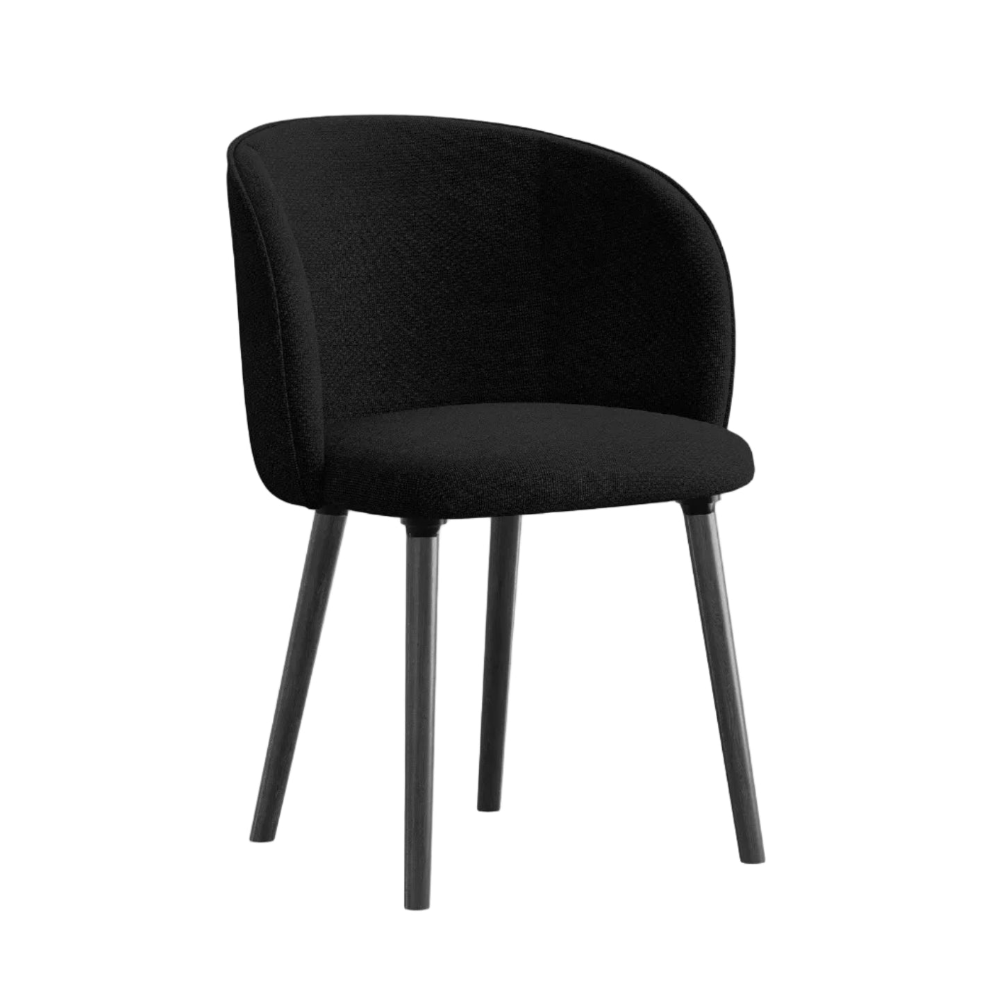 Stuhl MAIA schwarzes Boucle mit schwarzem Eichenfuß