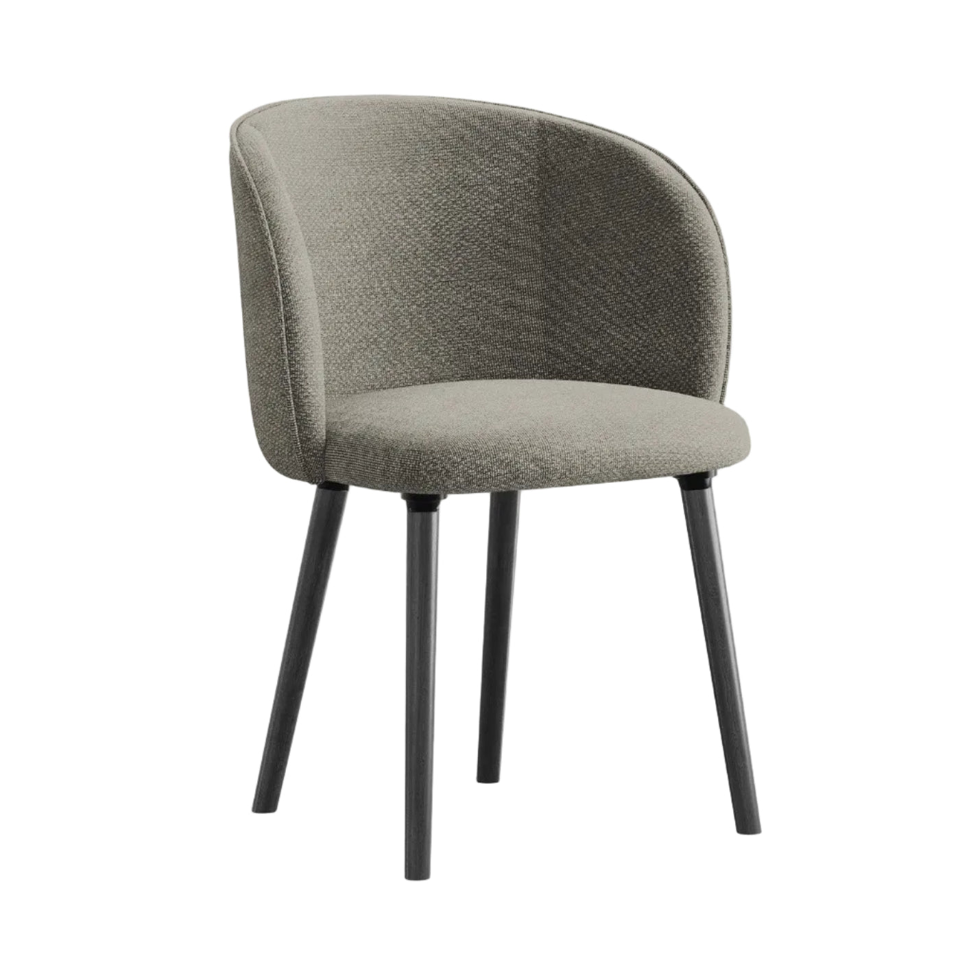 Stuhl MAIA graue Boucle mit schwarzem Eichenfuß