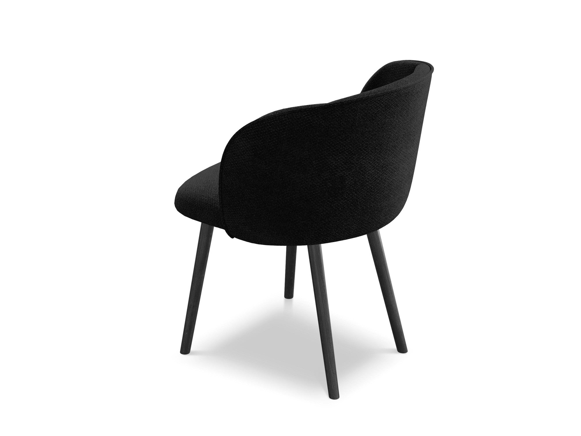 Stuhl MAIA schwarzes Boucle mit schwarzem Eichenfuß