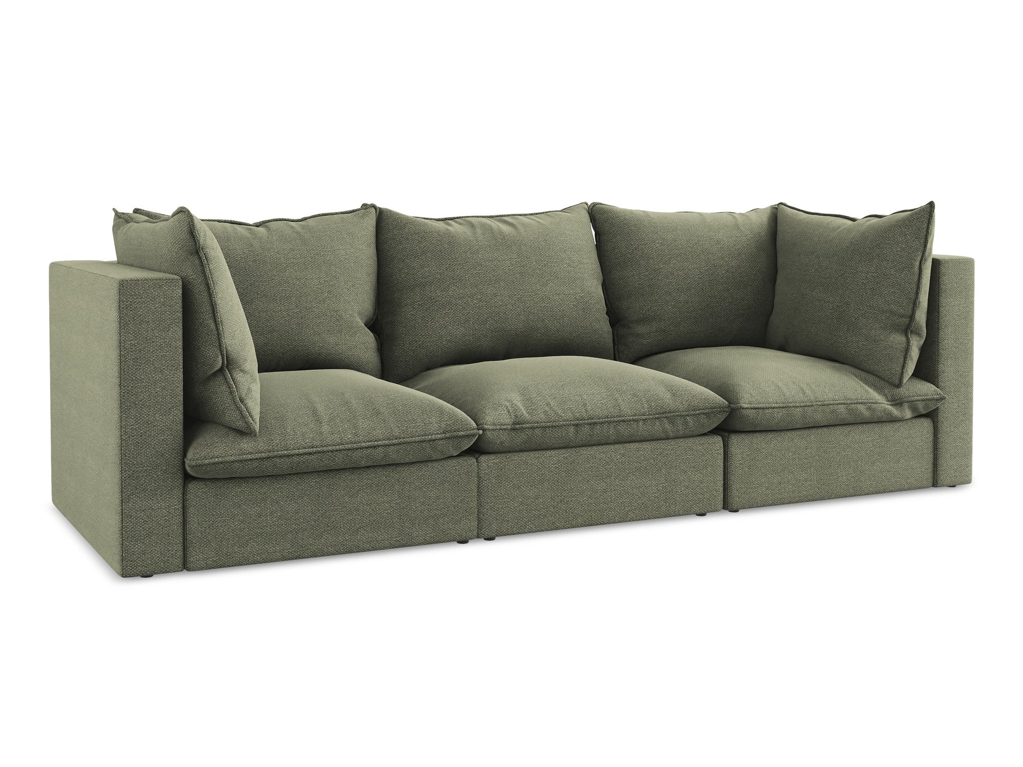 3-Seater Sofa MANAO Olive Boucle