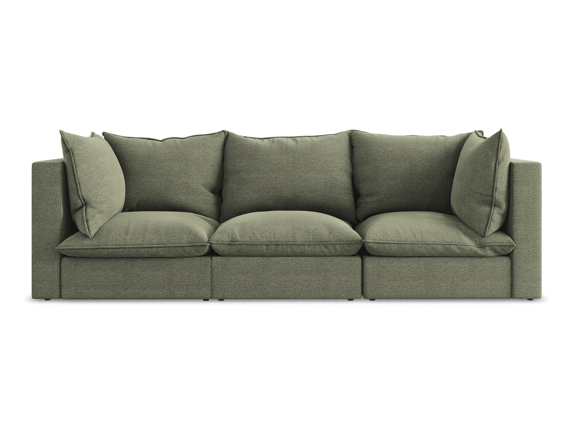 3-Seater Sofa MANAO Olive Boucle