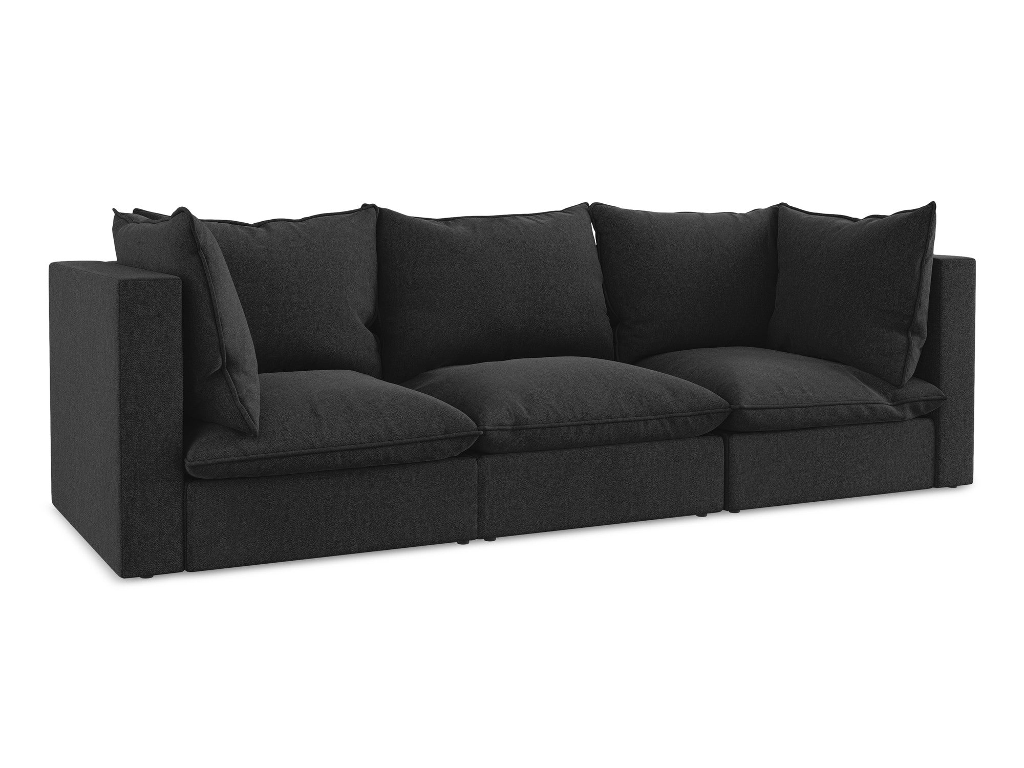 Sofa aus Samt für 3 Personen MANAO schwarz