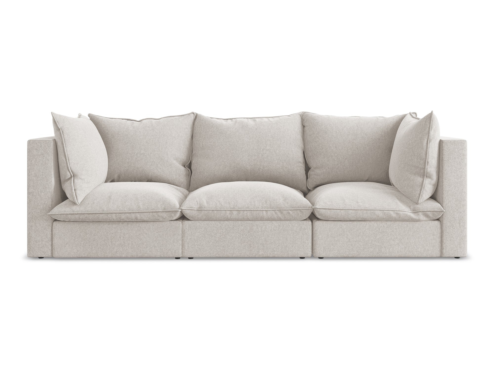 Velvet Sofa for 3 People MANAO Light Beige