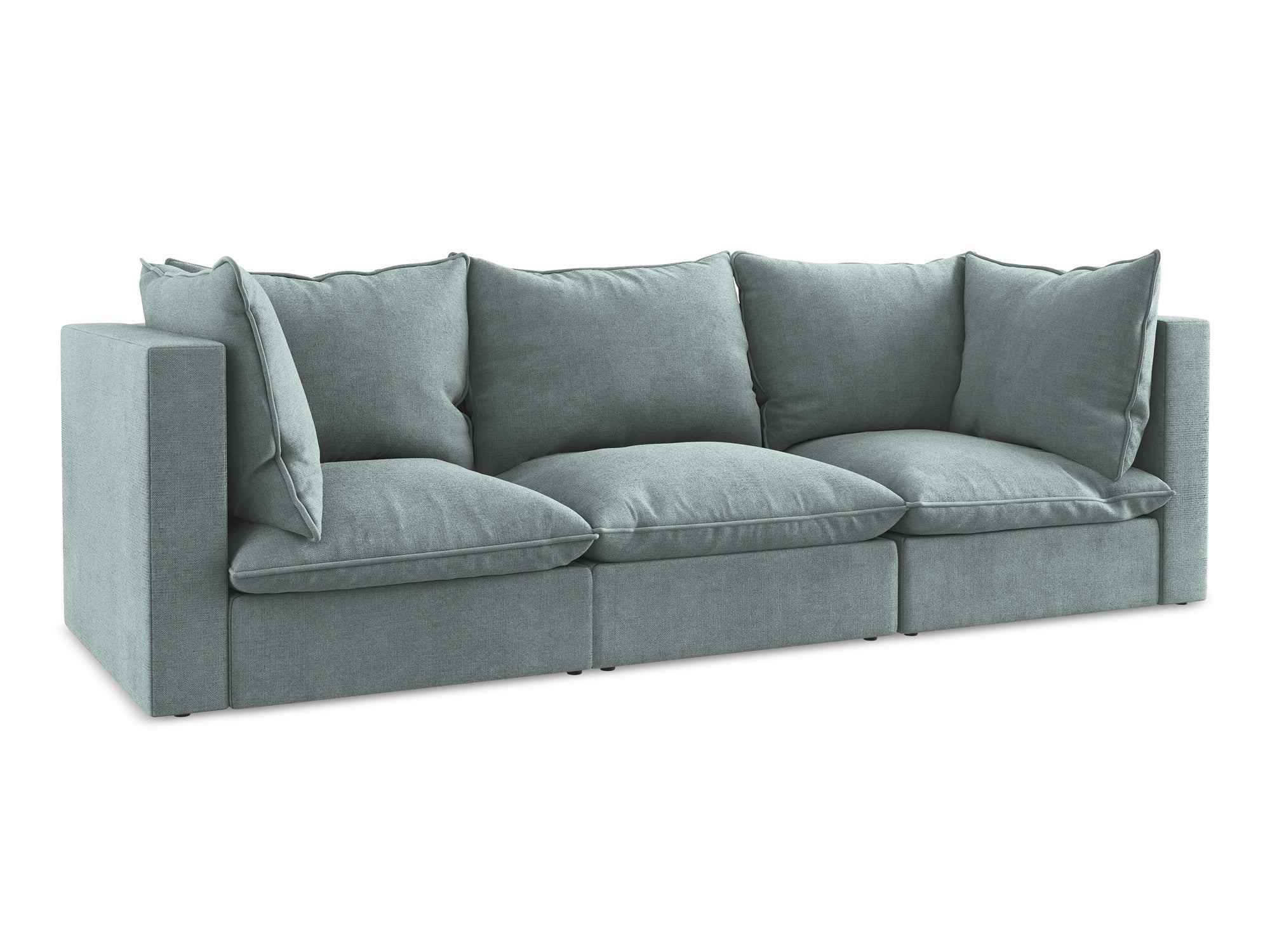 Sofa 3-Sitzer MANAO in blauen Jeansstoff