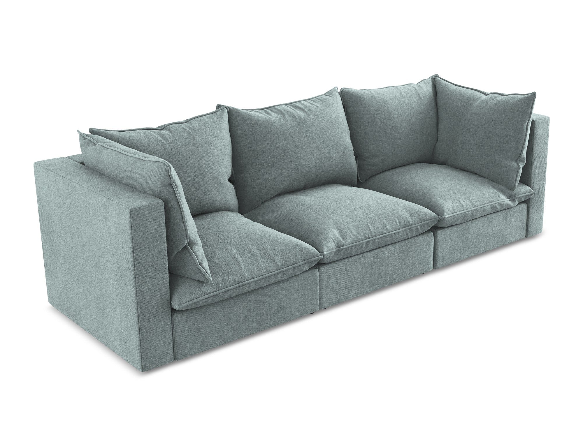 Sofa 3-Sitzer MANAO in blauen Jeansstoff
