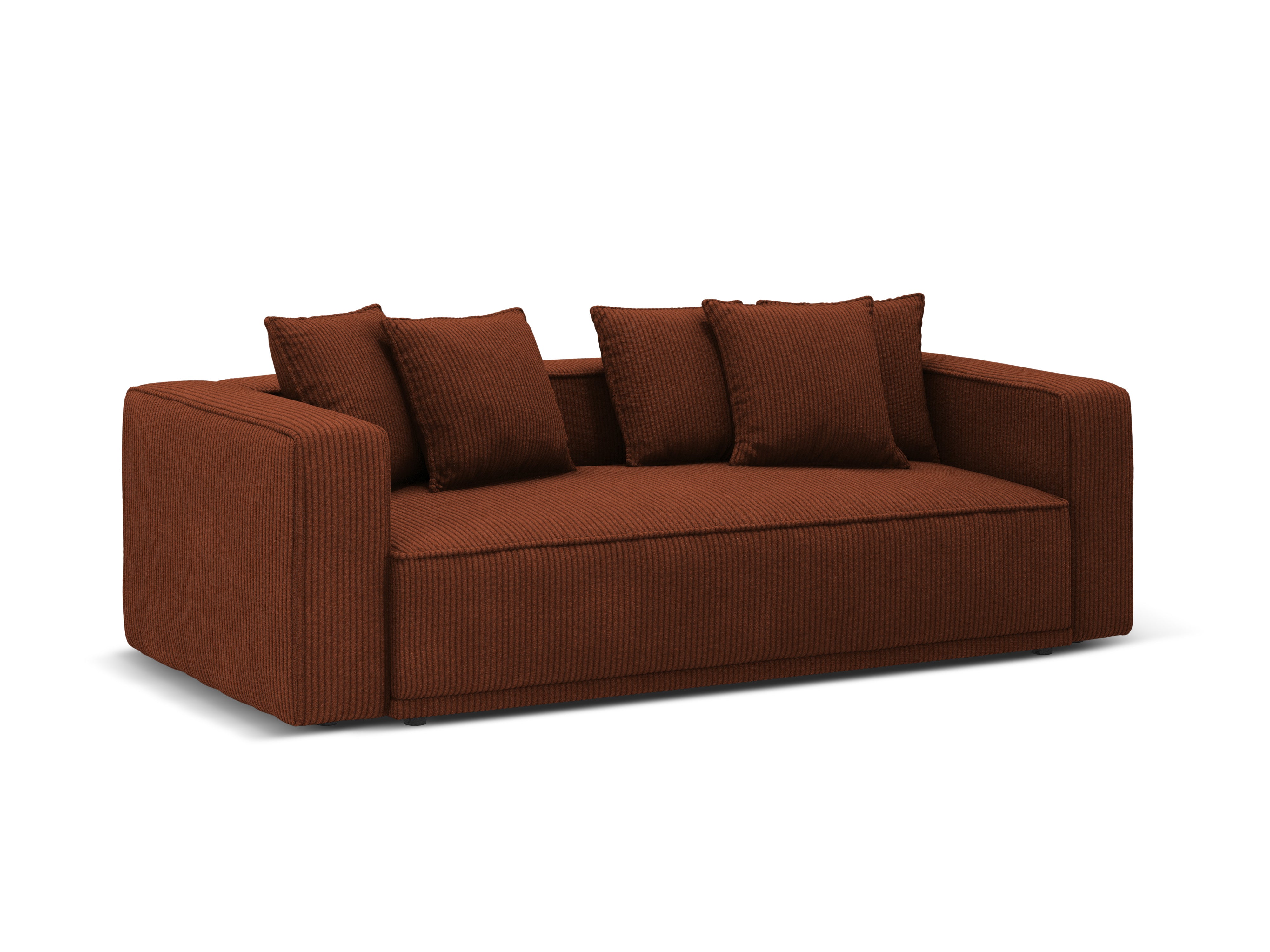 Sofa mit Schlaffunktion RIBES ziegelroter Cord