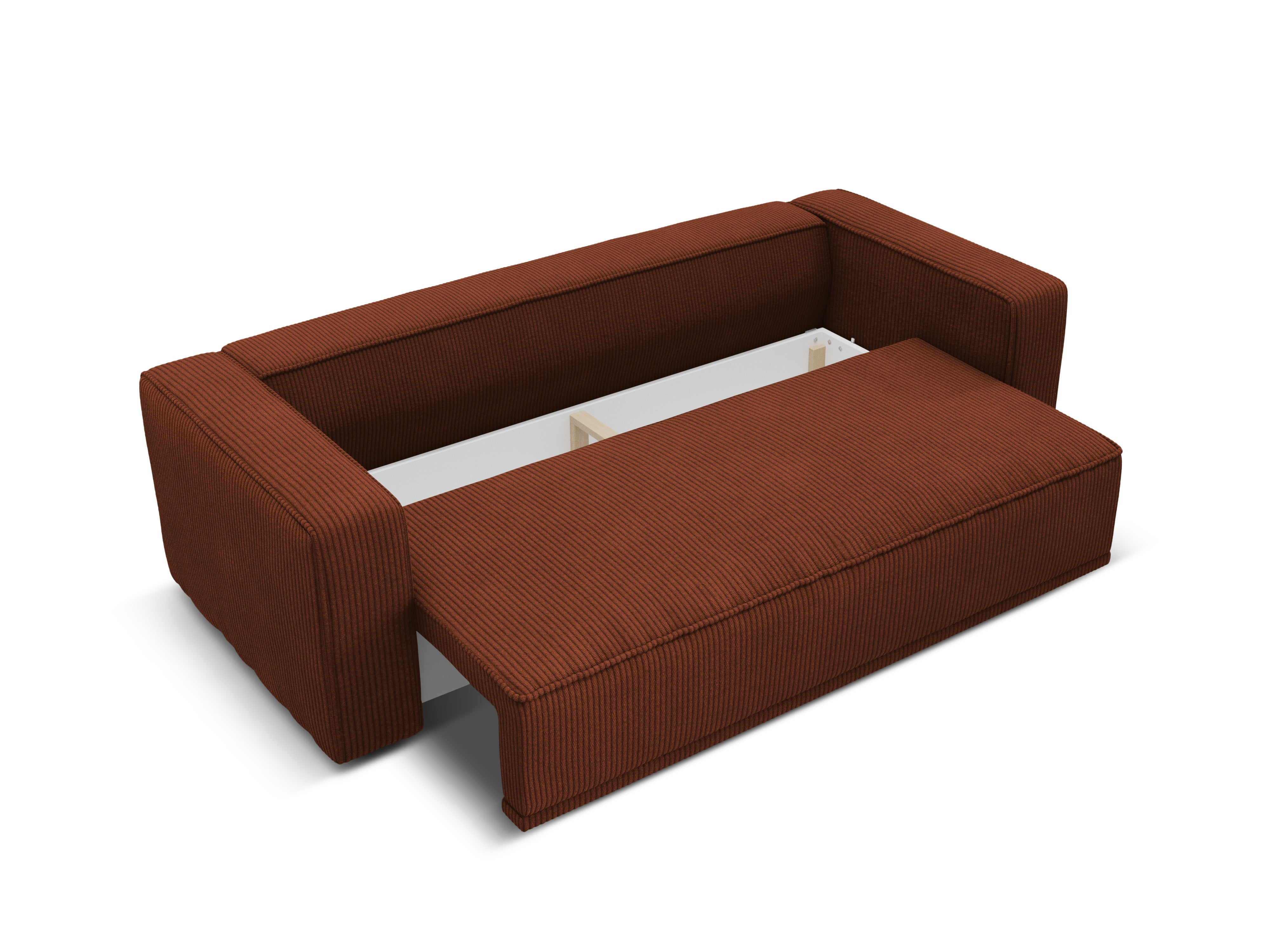Sofa mit Schlaffunktion RIBES ziegelroter Cord