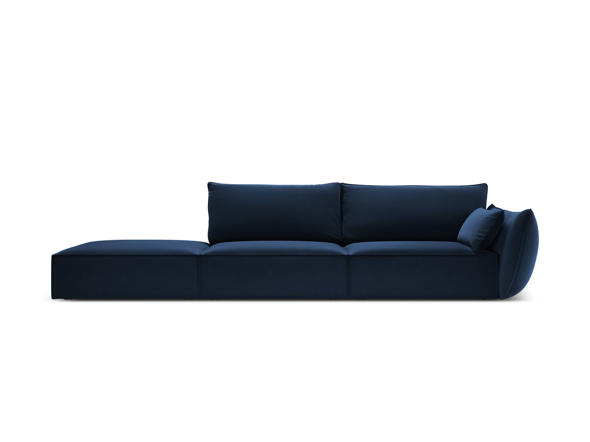 Sofa aksamitna lewostronna otwarta VANDA granatowy