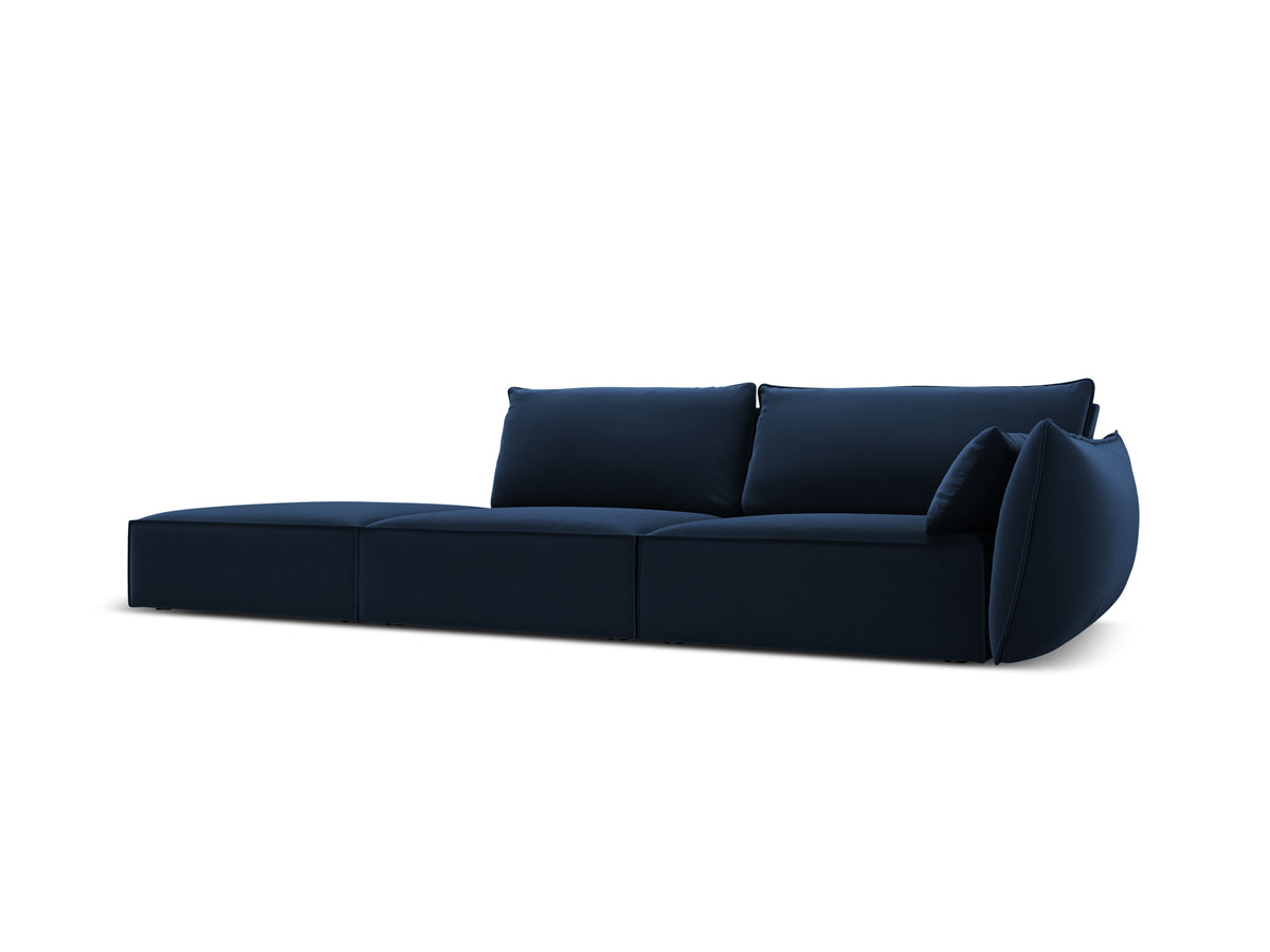 Sofa aksamitna lewostronna otwarta VANDA granatowy