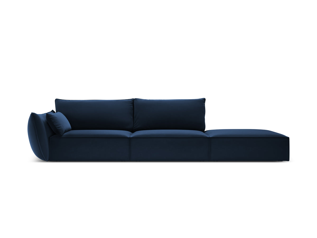 Sofa aksamitna prawostronna otwarta VANDA granatowy