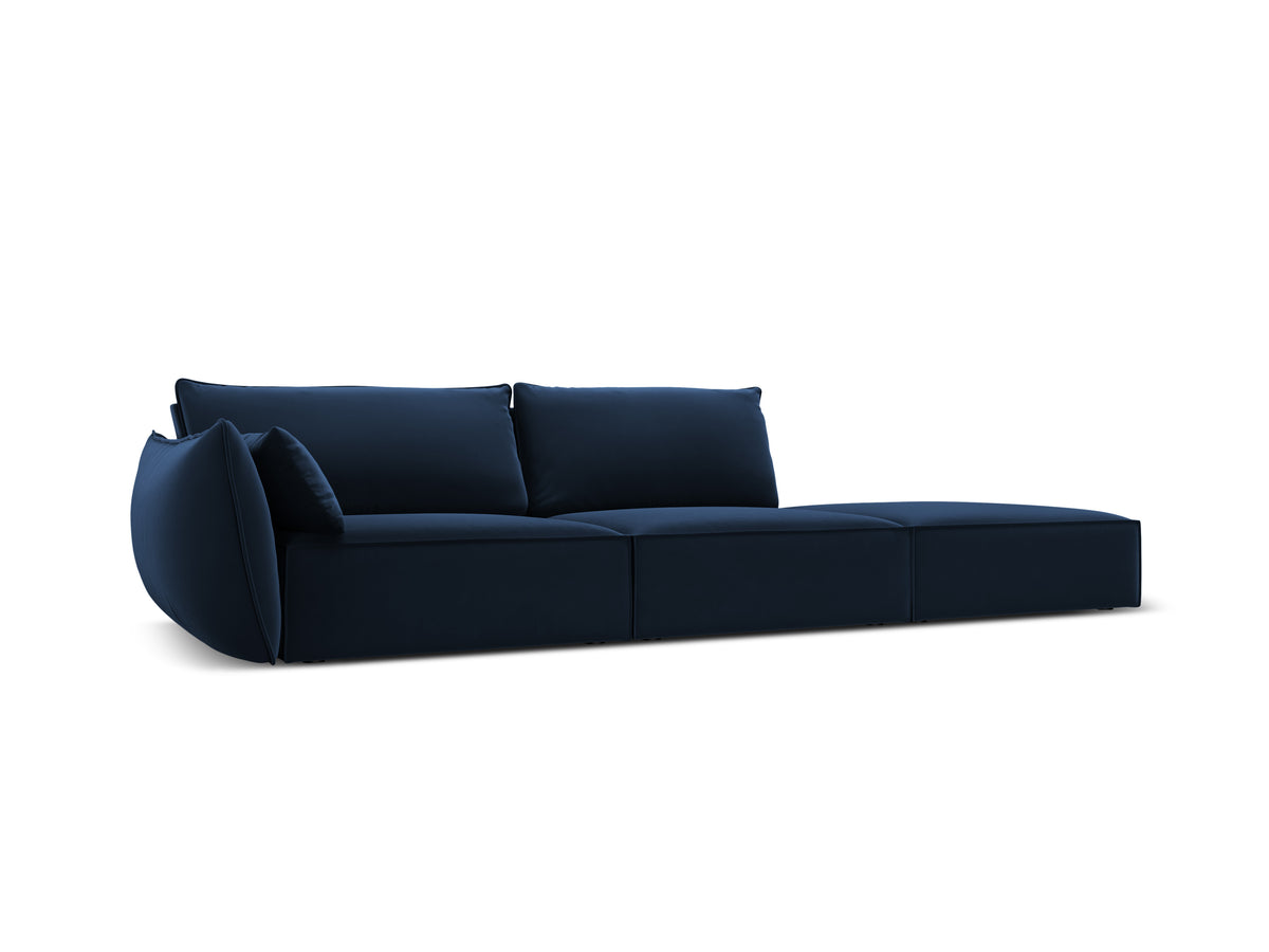 Sofa aksamitna prawostronna otwarta VANDA granatowy
