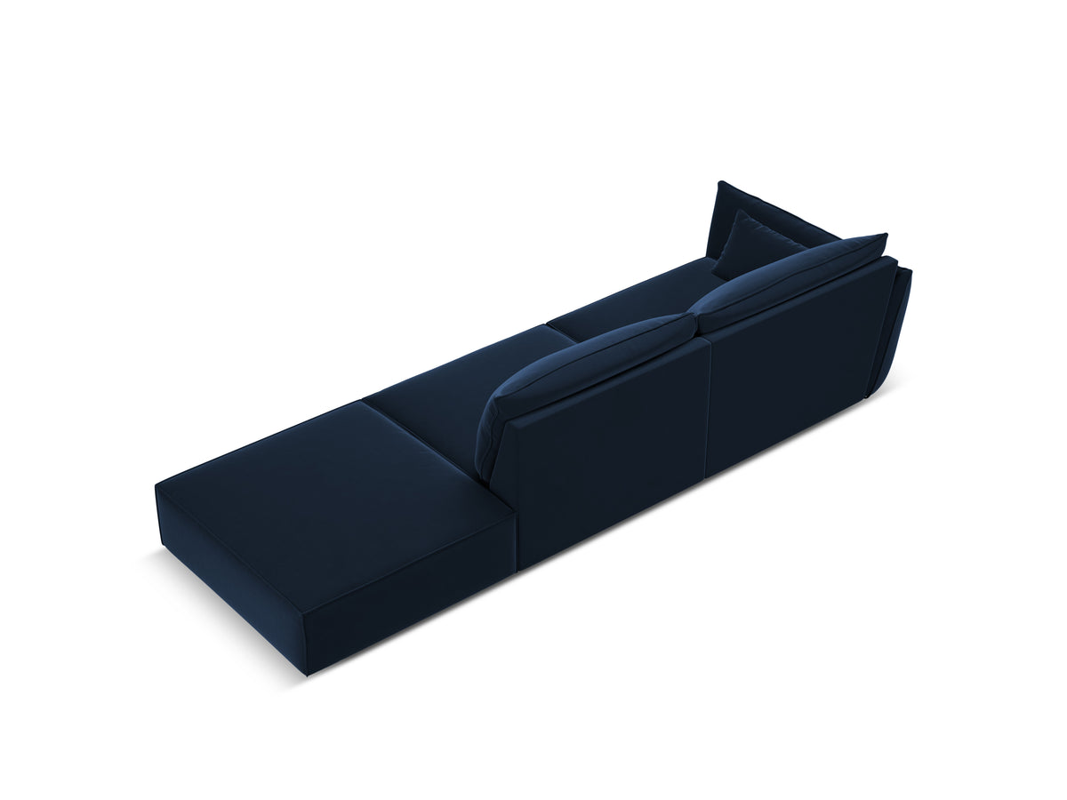 Sofa aksamitna prawostronna otwarta VANDA granatowy