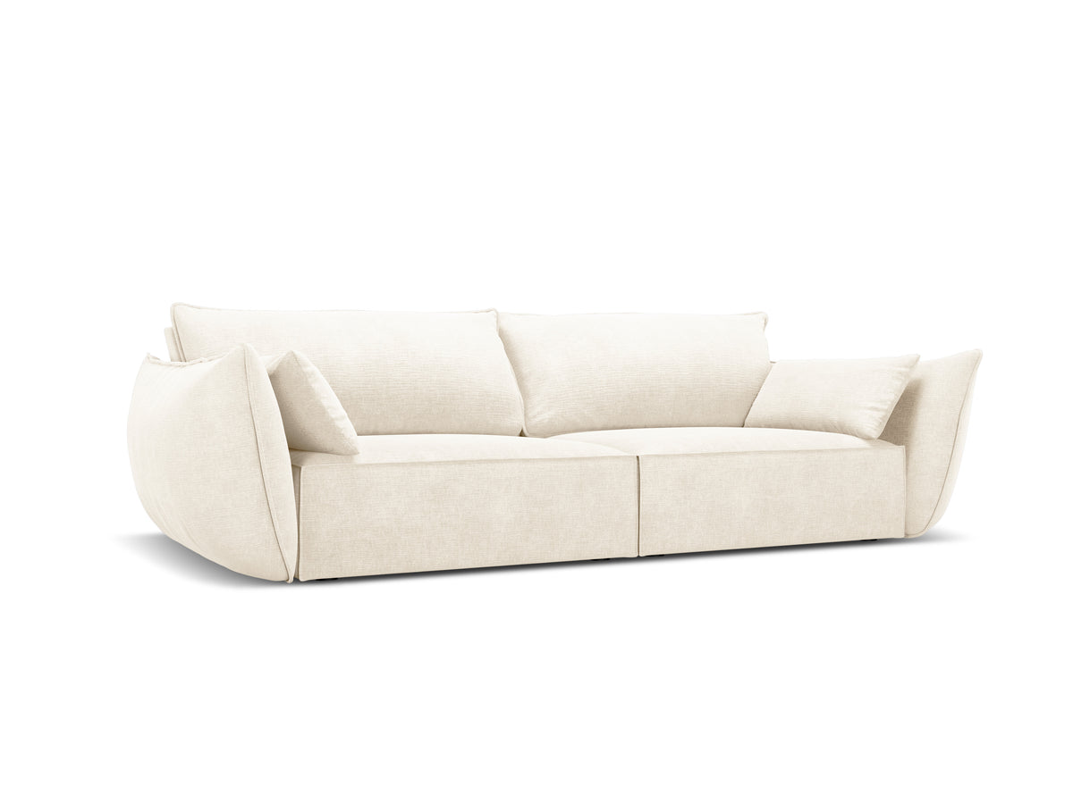 Sofa w tkaninie szenilowej 3-osobowa VANDA jasnobeżowy