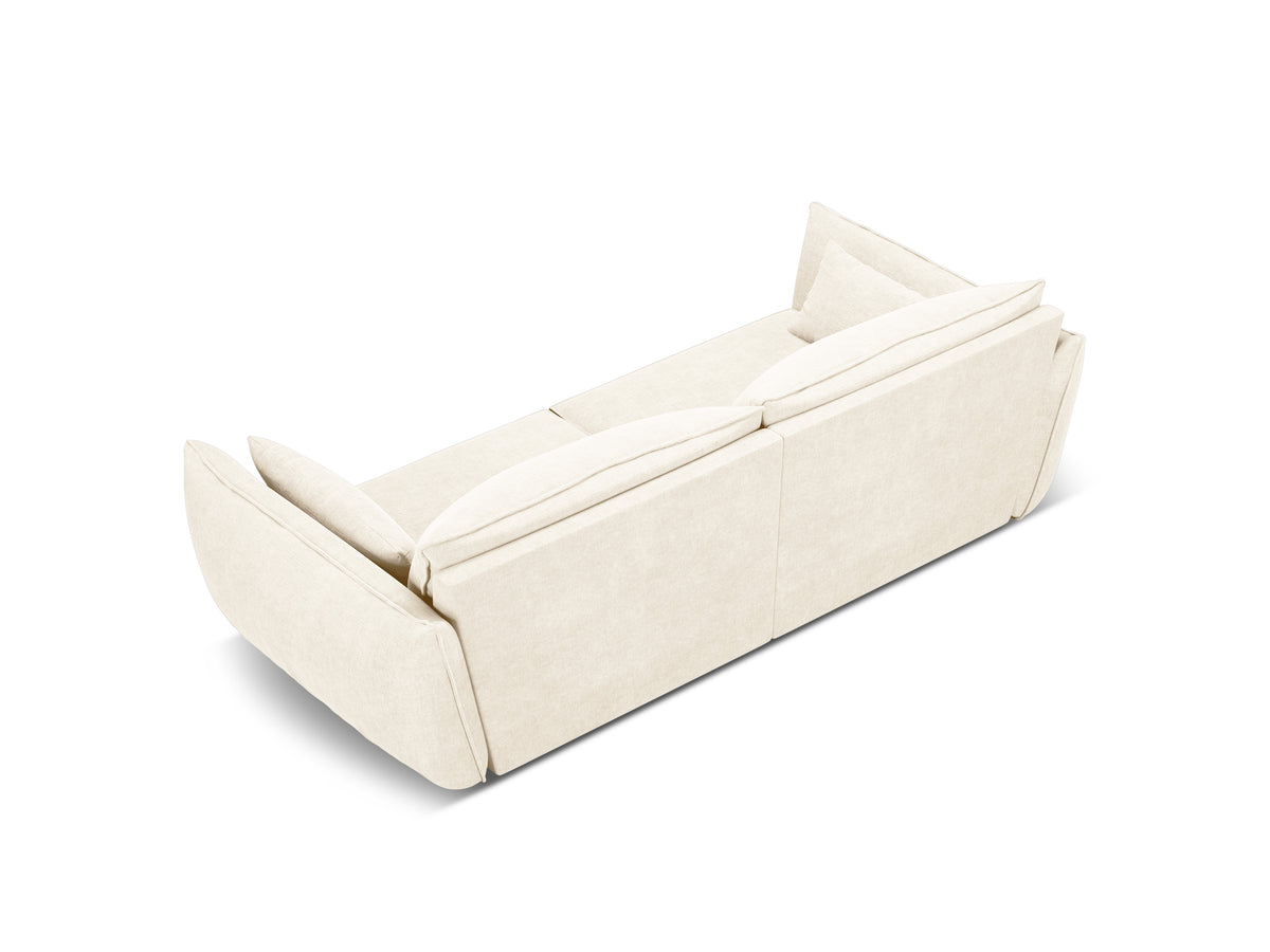 Sofa w tkaninie szenilowej 3-osobowa VANDA jasnobeżowy