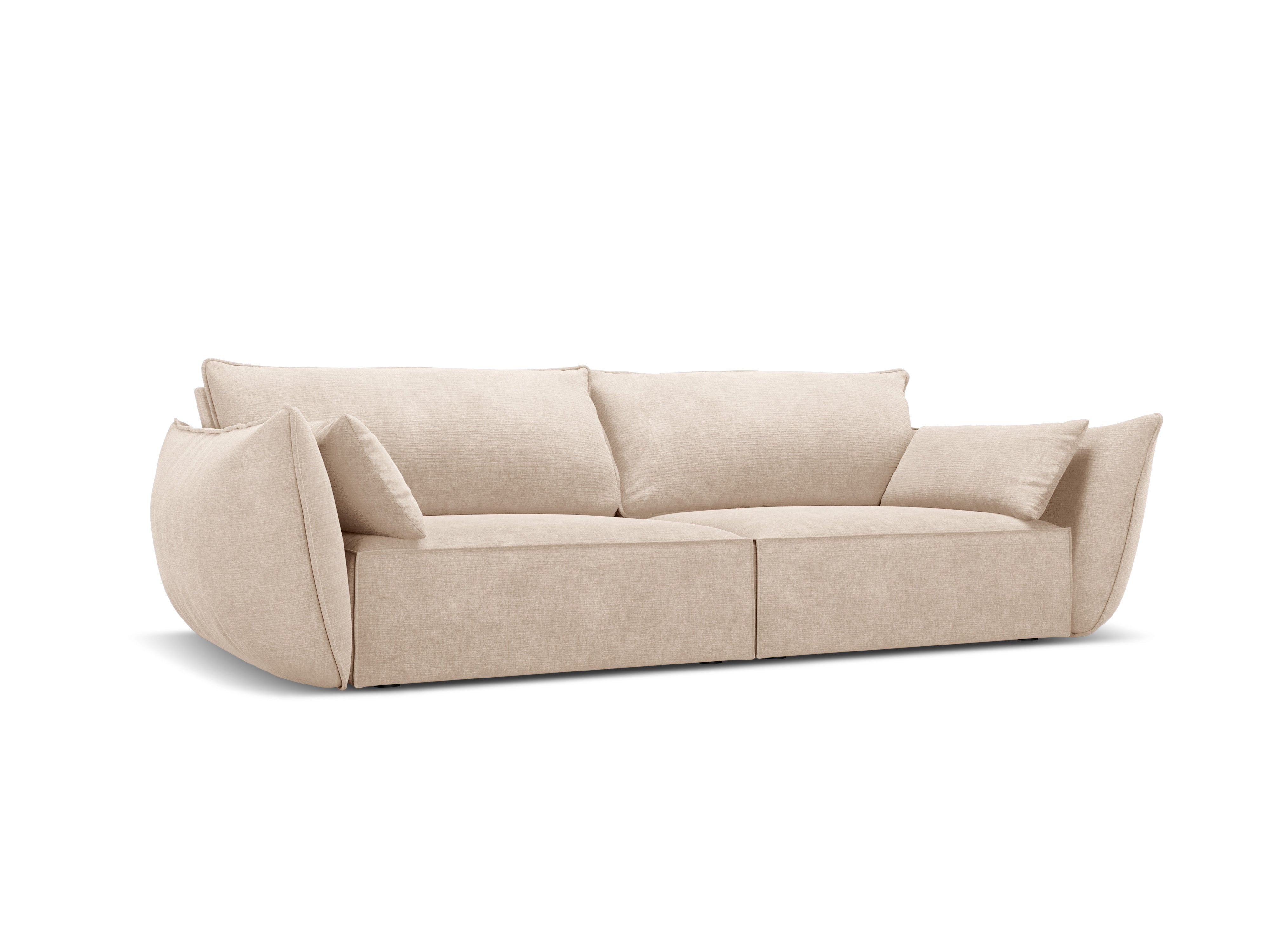 Sofa w tkaninie szenilowej 3-osobowa VANDA beżowy