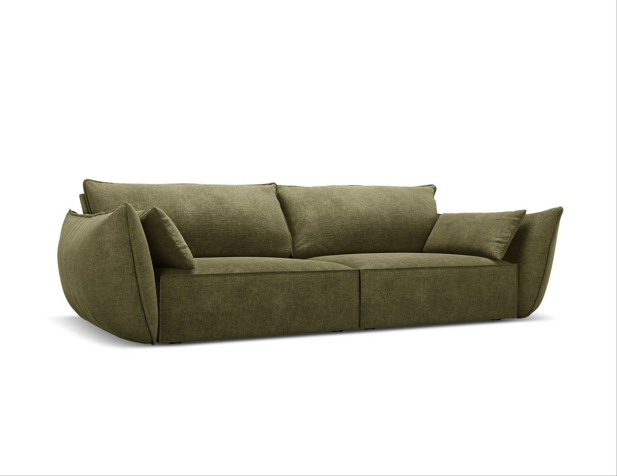 Sofa w tkaninie szenilowej 3-osobowa VANDA zielony