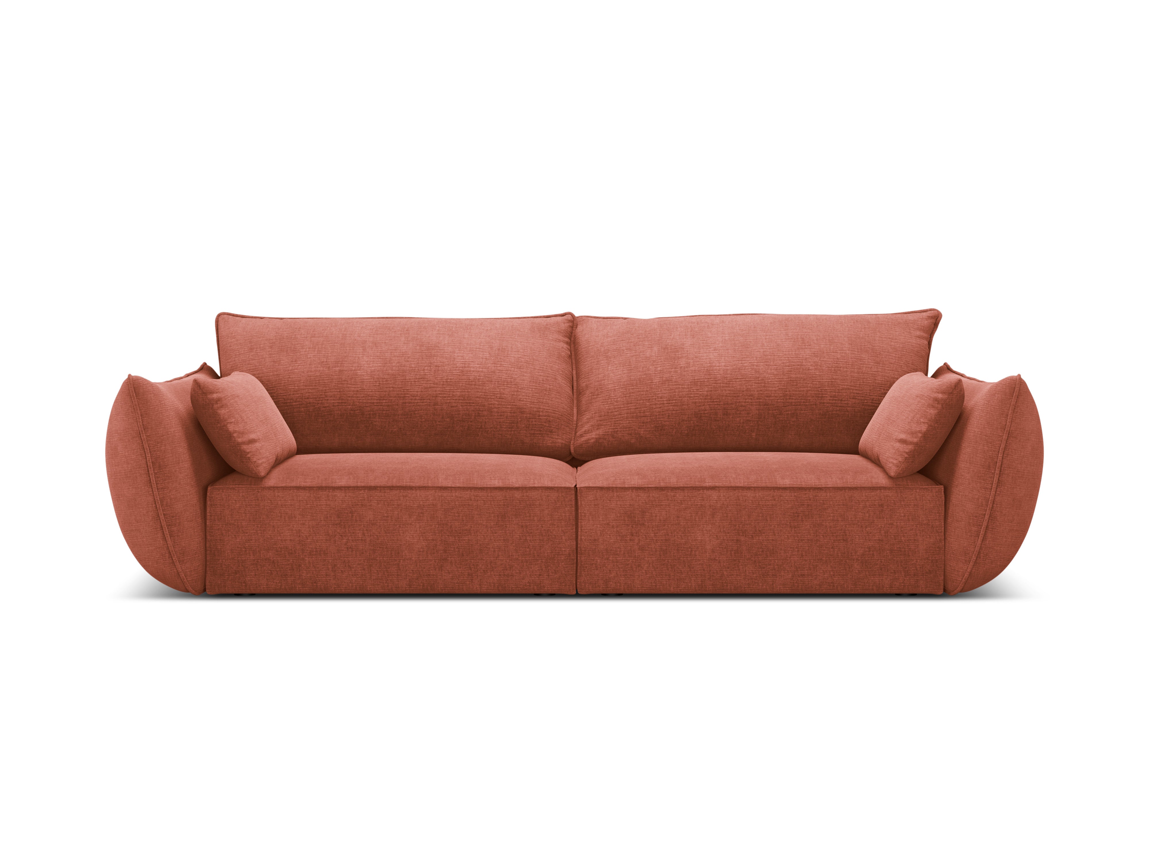 Sofa w tkaninie szenilowej 3-osobowa VANDA terracotta