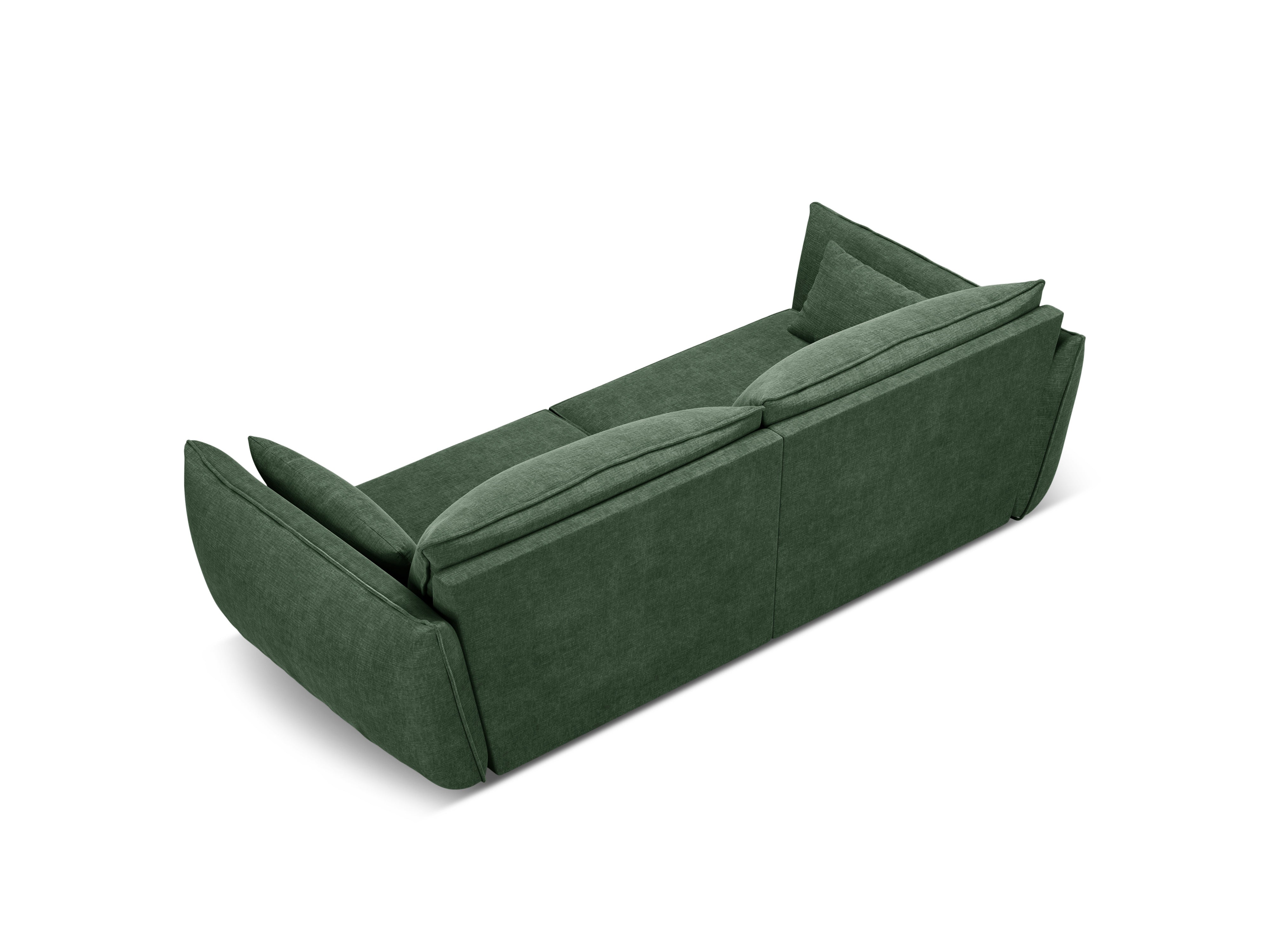 Sofa w tkaninie szenilowej 3-osobowa VANDA butelkowa zieleń