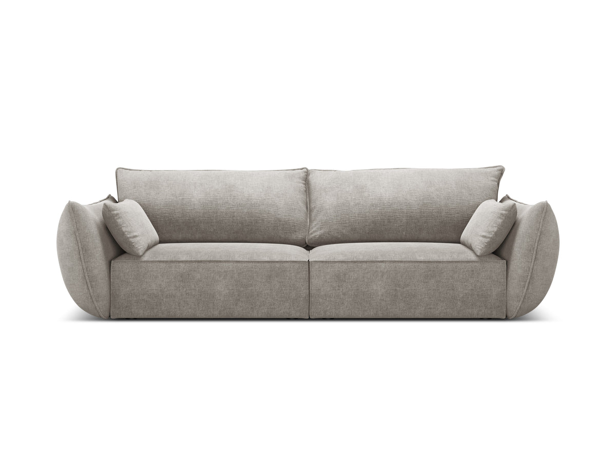 Sofa w tkaninie szenilowej 3-osobowa VANDA jasnoszary