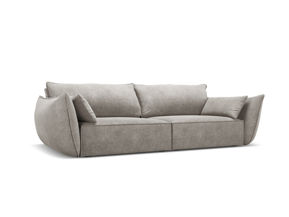 Sofa w tkaninie szenilowej 3-osobowa VANDA jasnoszary
