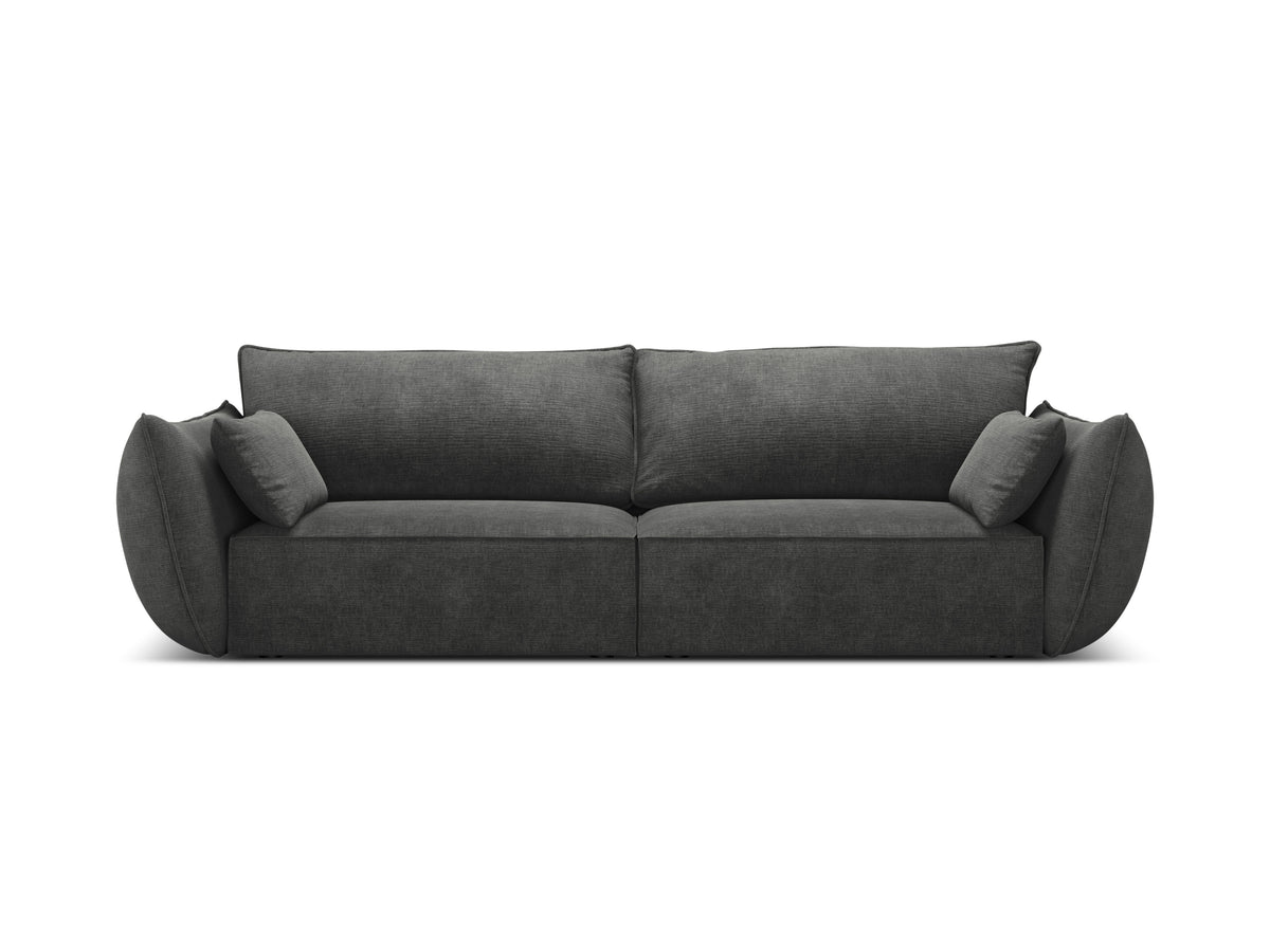 Sofa w tkaninie szenilowej 3-osobowa VANDA ciemnoszary
