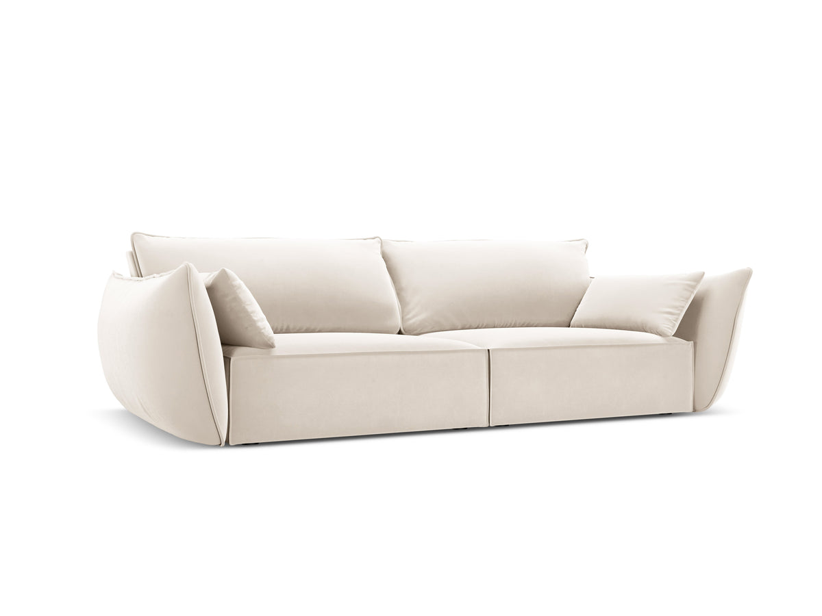 Sofa aksamitna 3-osobowa VANDA beżowy