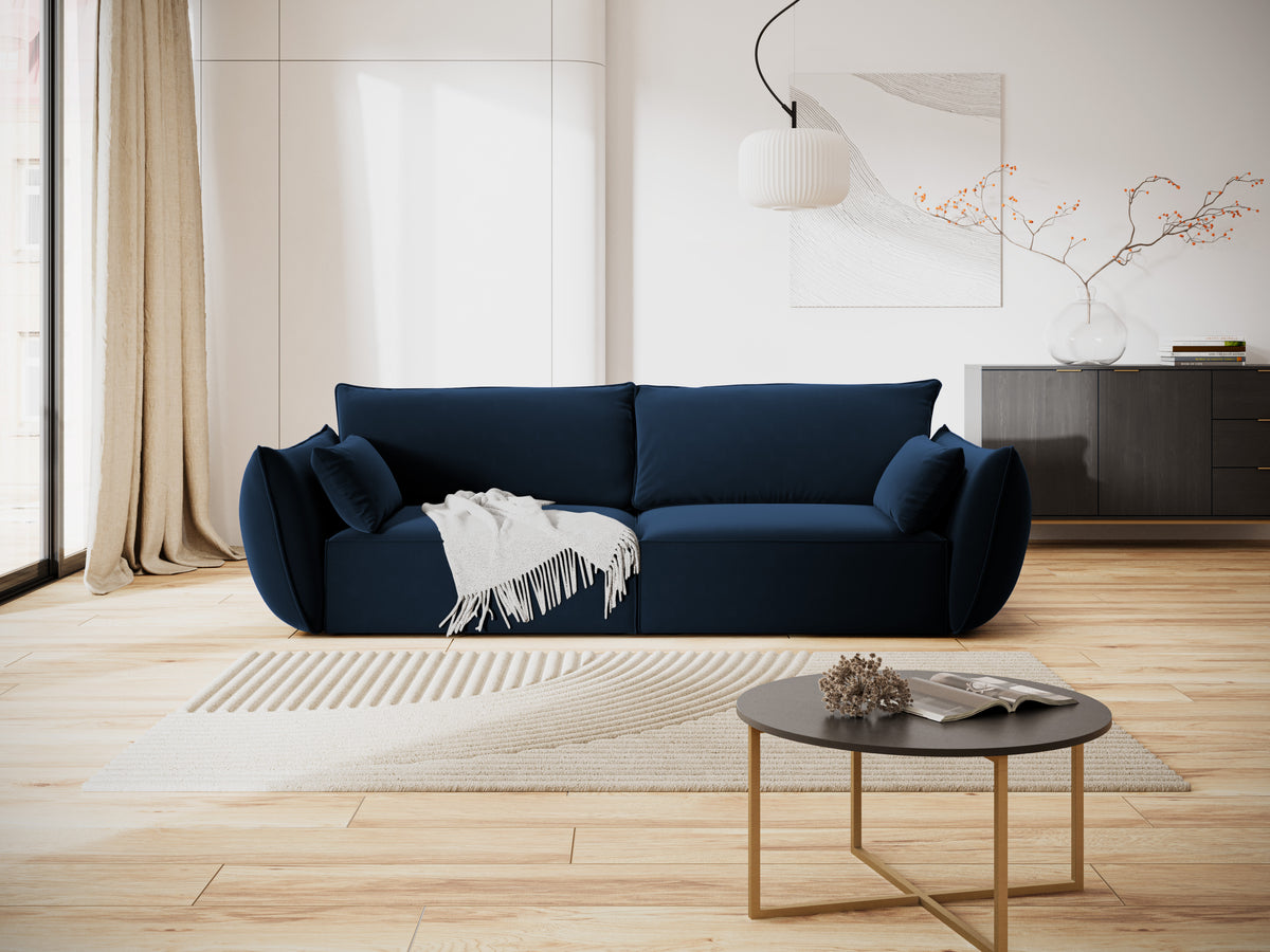 Sofa aksamitna 3-osobowa VANDA granatowy