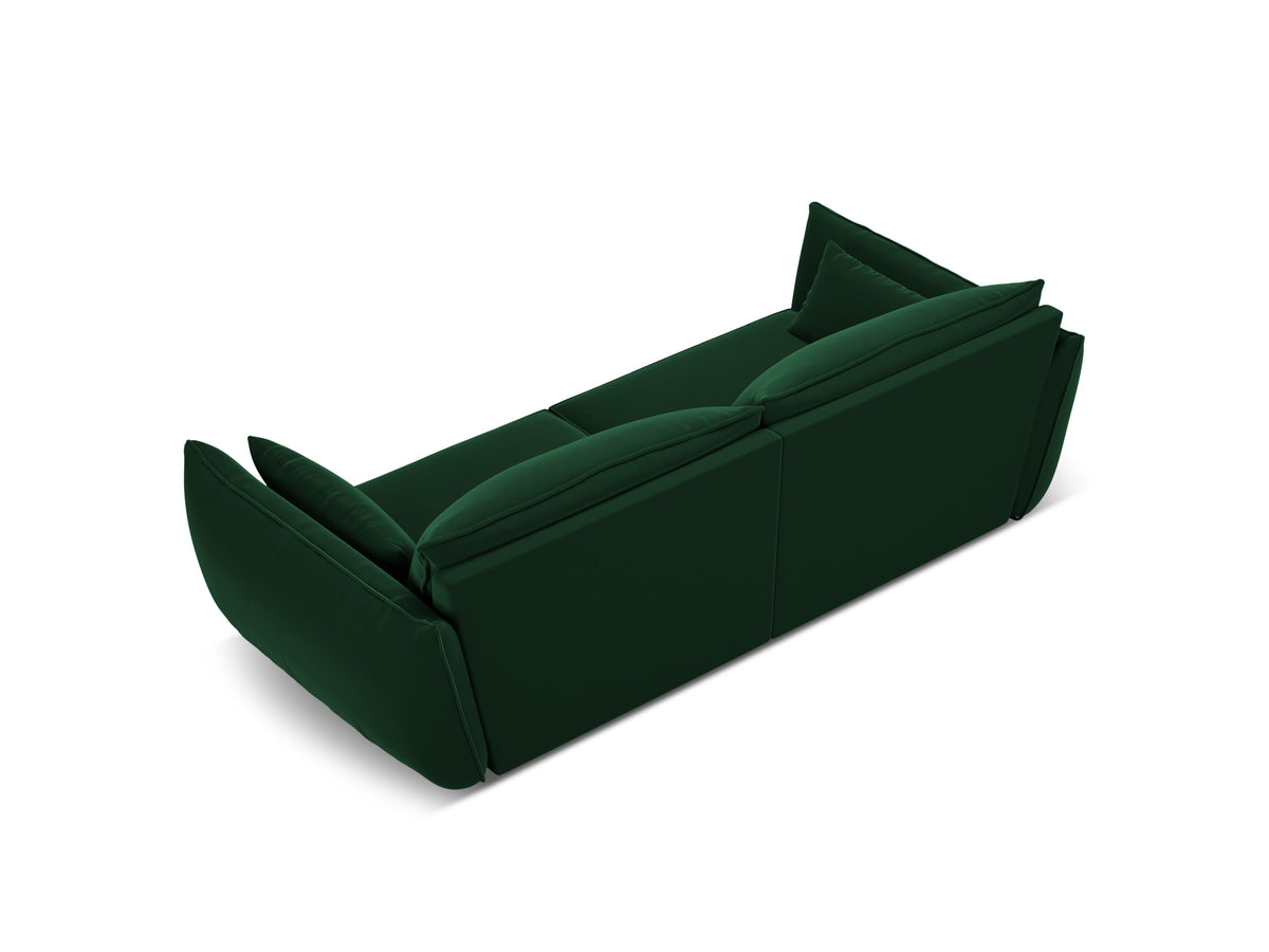 Sofa aksamitna 3-osobowa VANDA butelkowa zieleń