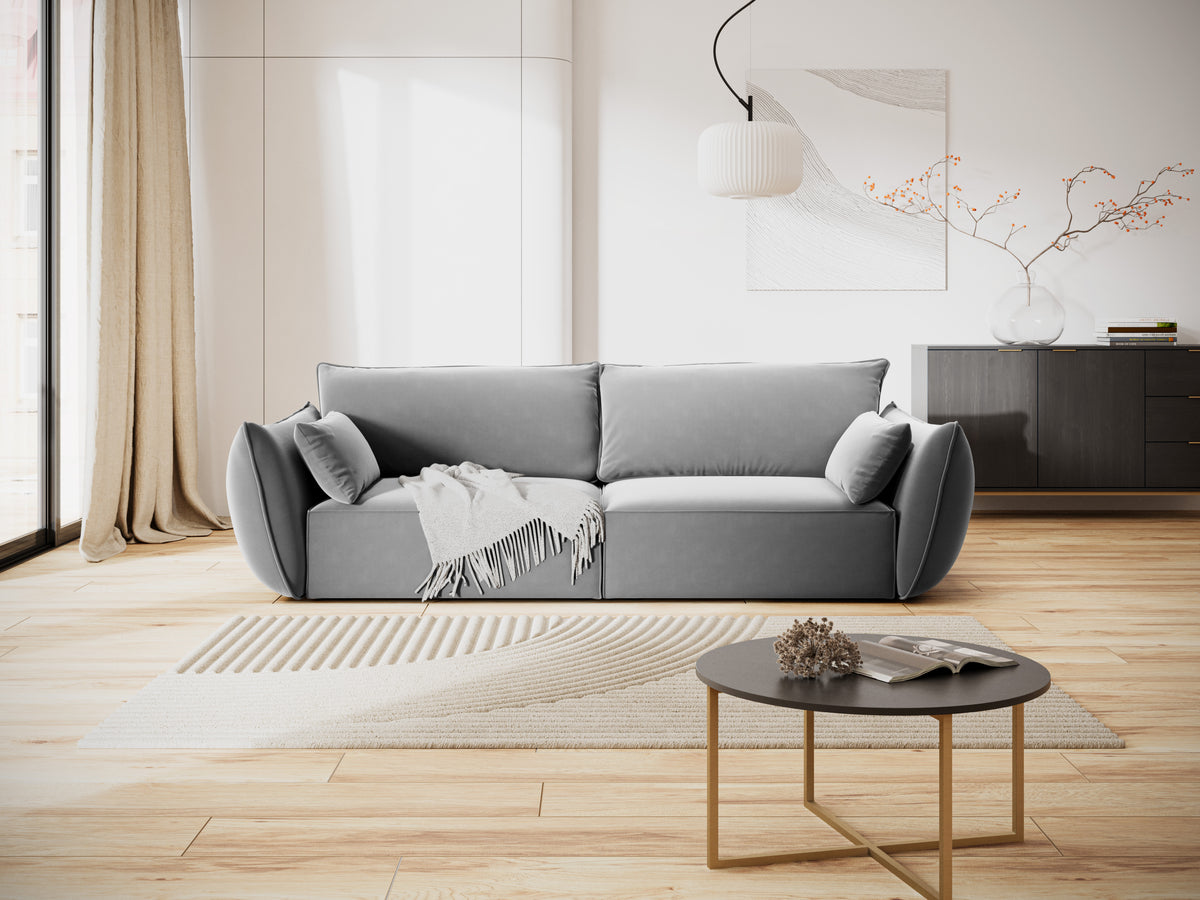 Sofa aksamitna 3-osobowa VANDA szary