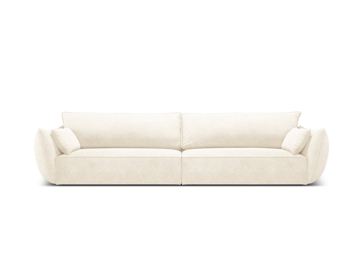 Sofa w tkaninie szenilowej 4-osobowa VANDA jasnobeżowy