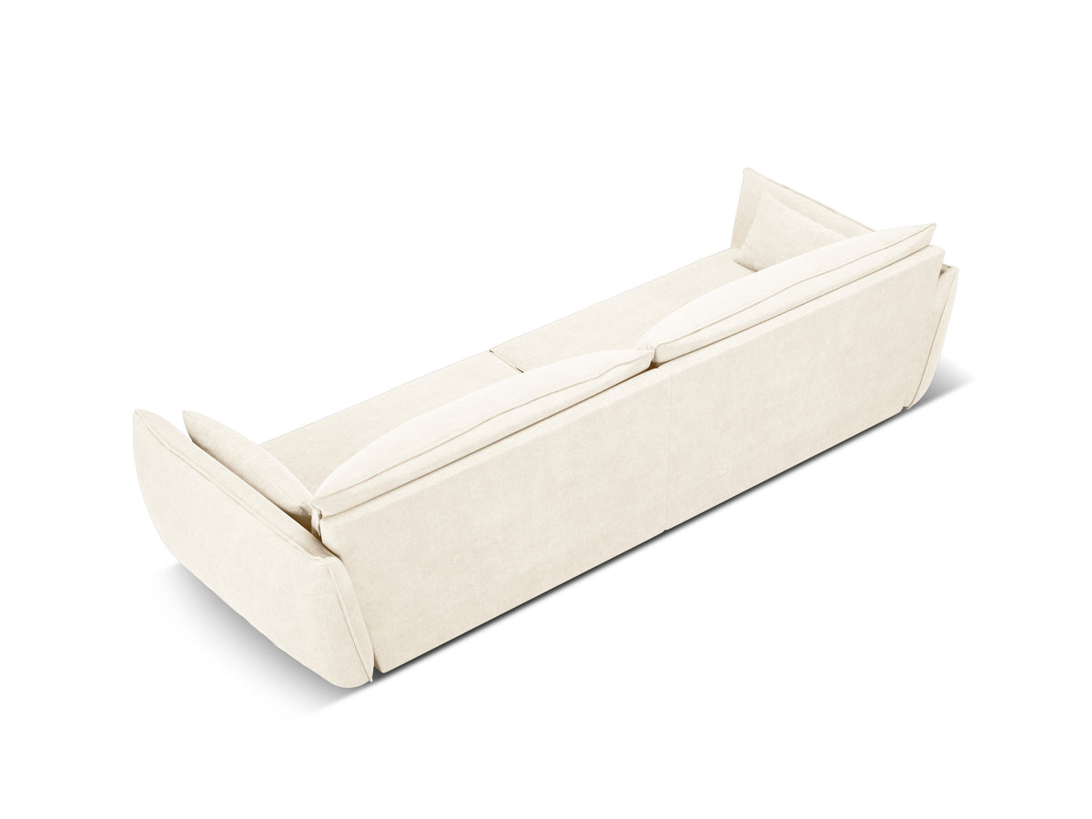 Sofa w tkaninie szenilowej 4-osobowa VANDA jasnobeżowy