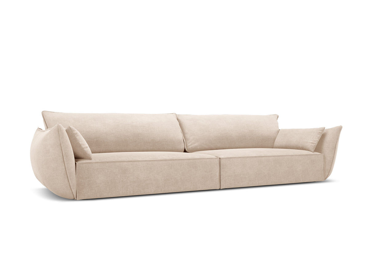 Sofa w tkaninie szenilowej 4-osobowa VANDA beżowy