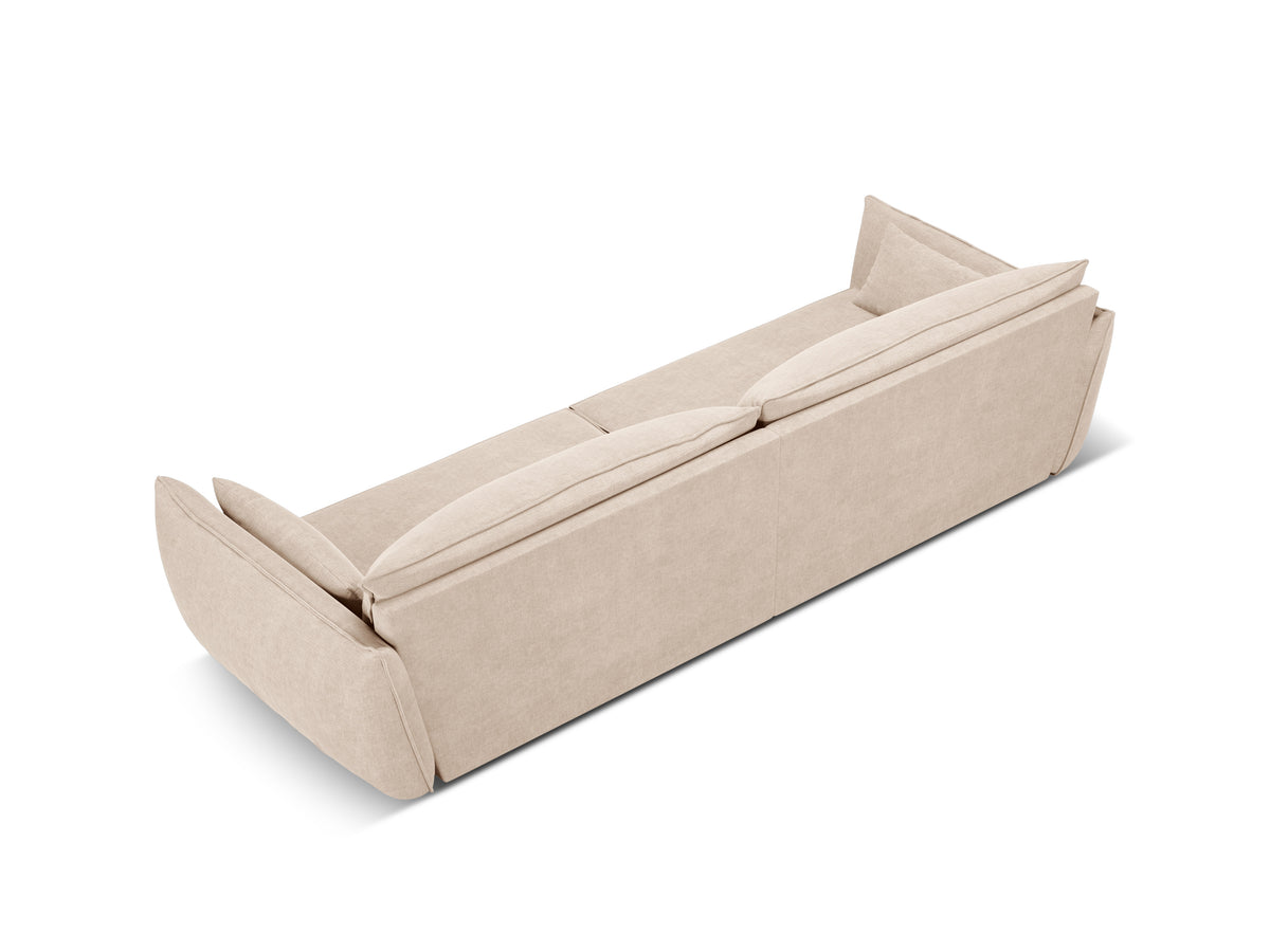 Sofa w tkaninie szenilowej 4-osobowa VANDA beżowy