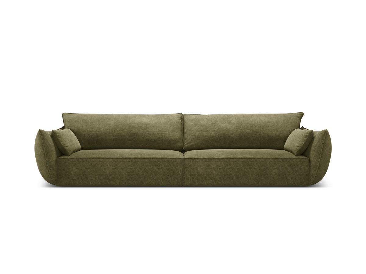 Sofa w tkaninie szenilowej 4-osobowa VANDA zielony