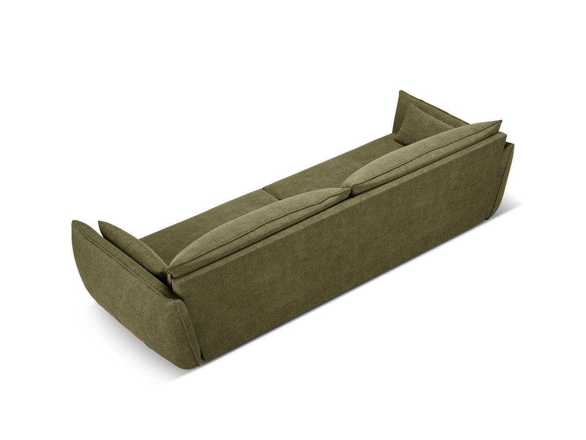 Sofa w tkaninie szenilowej 4-osobowa VANDA zielony