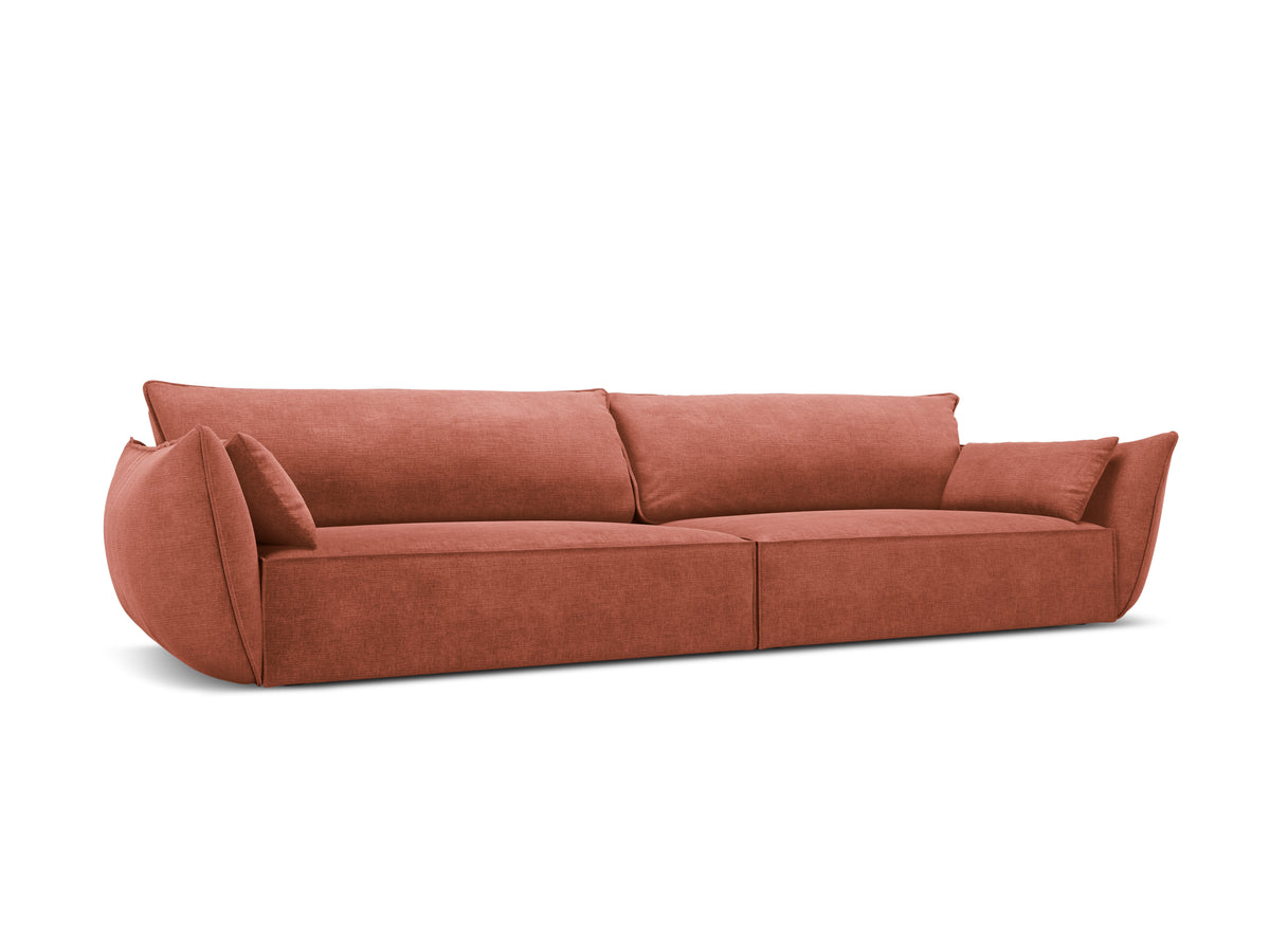 Sofa w tkaninie szenilowej 4-osobowa VANDA terracotta