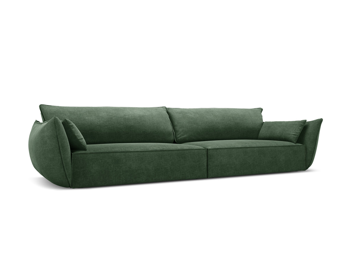 Sofa w tkaninie szenilowej 4-osobowa VANDA butelkowa zieleń