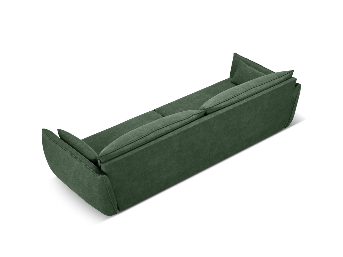 Sofa w tkaninie szenilowej 4-osobowa VANDA butelkowa zieleń