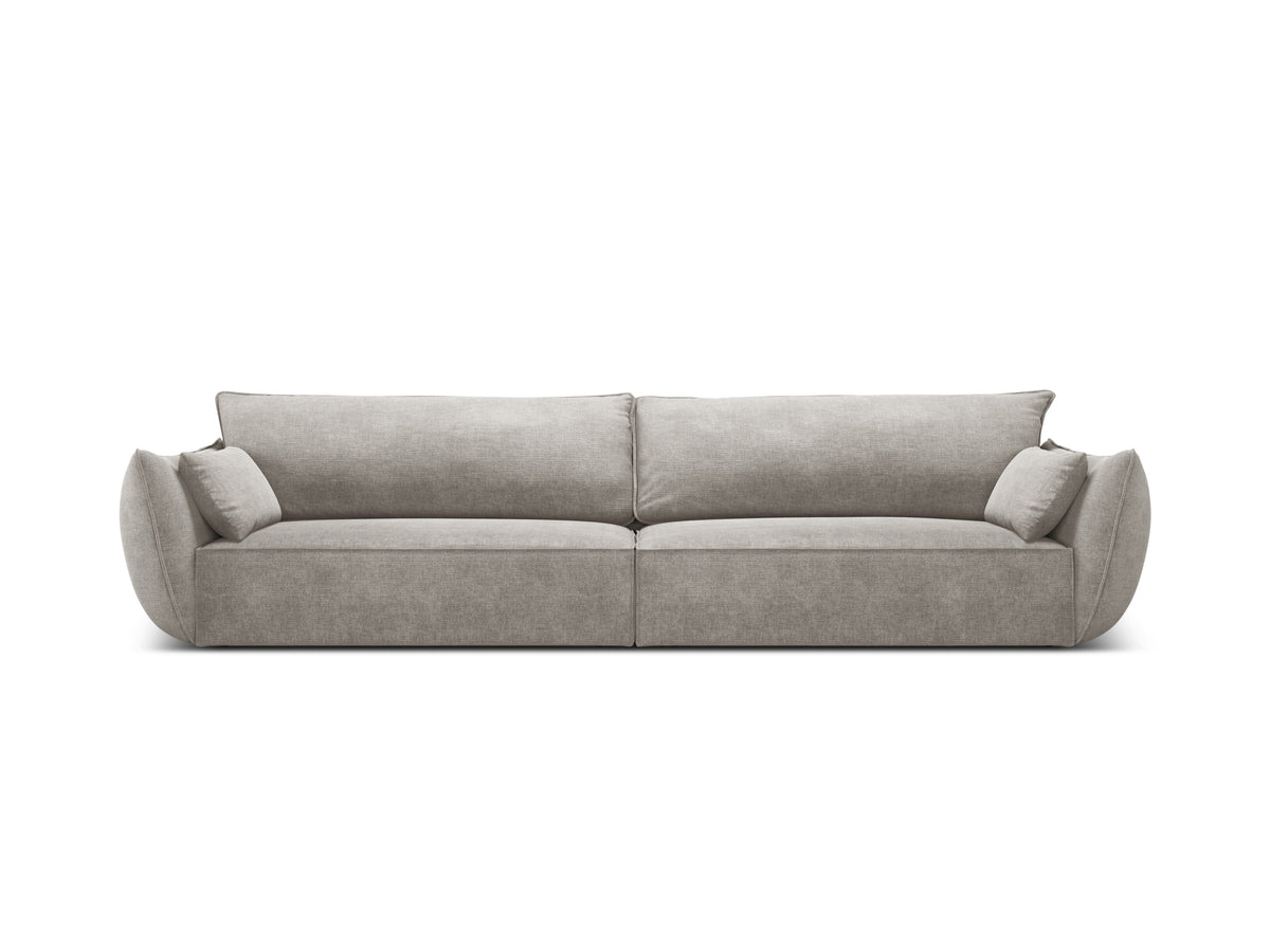 Sofa w tkaninie szenilowej 4-osobowa VANDA jasnoszary