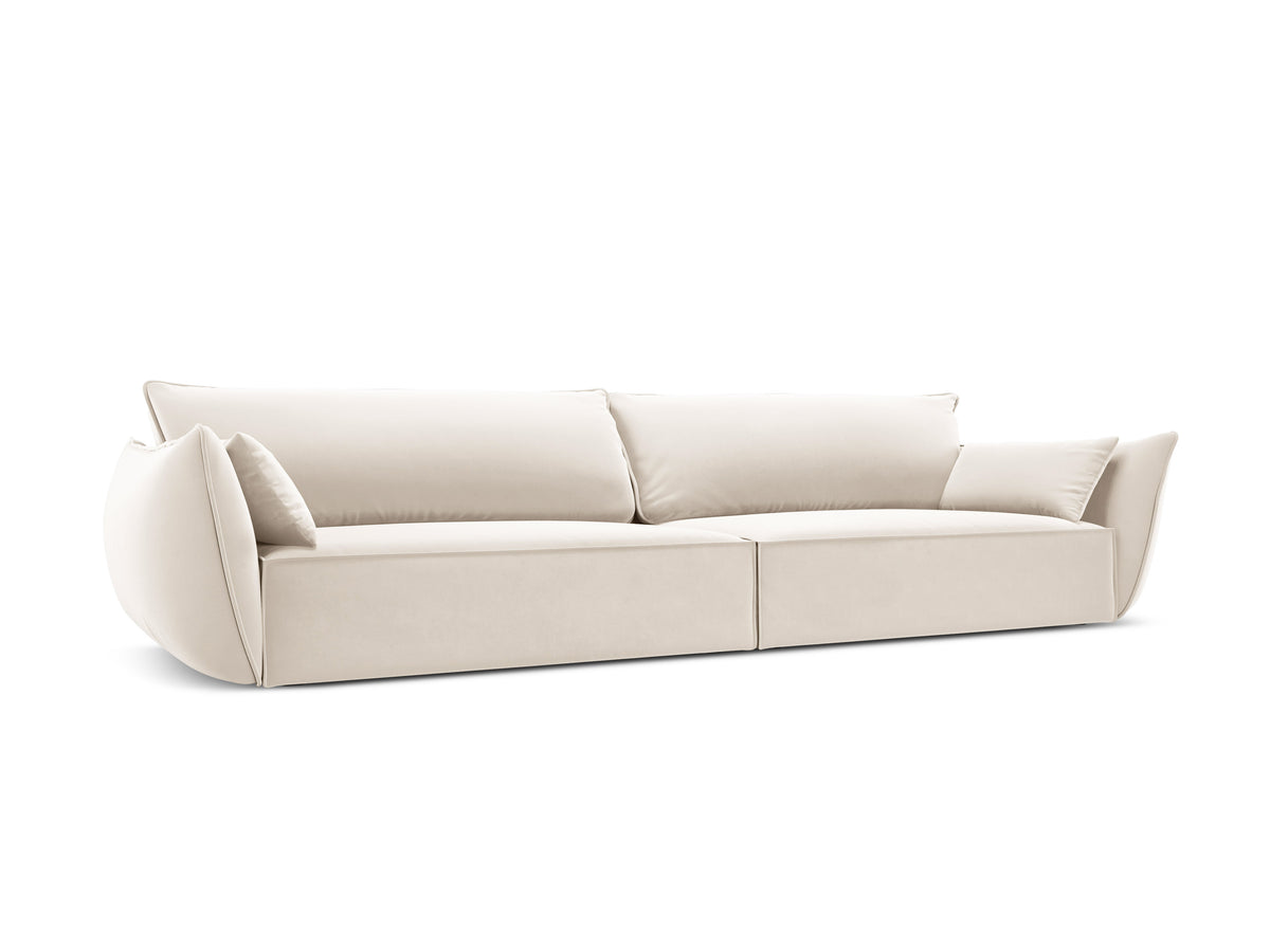 Sofa aksamitna 4-osobowa VANDA beżowy