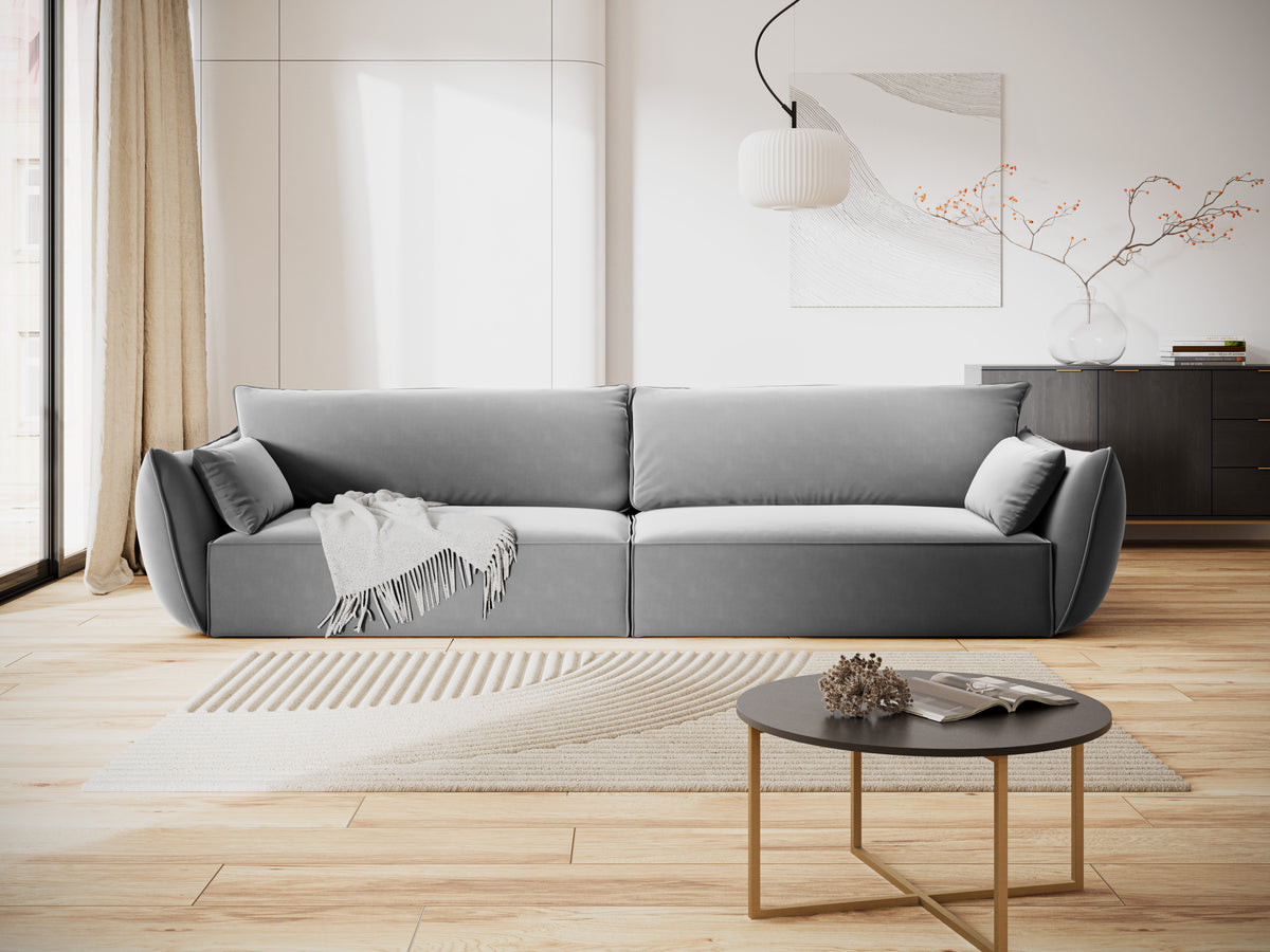 Sofa aksamitna 4-osobowa VANDA szary