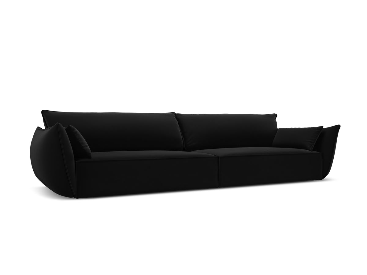 Sofa aksamitna 4-osobowa VANDA czarny