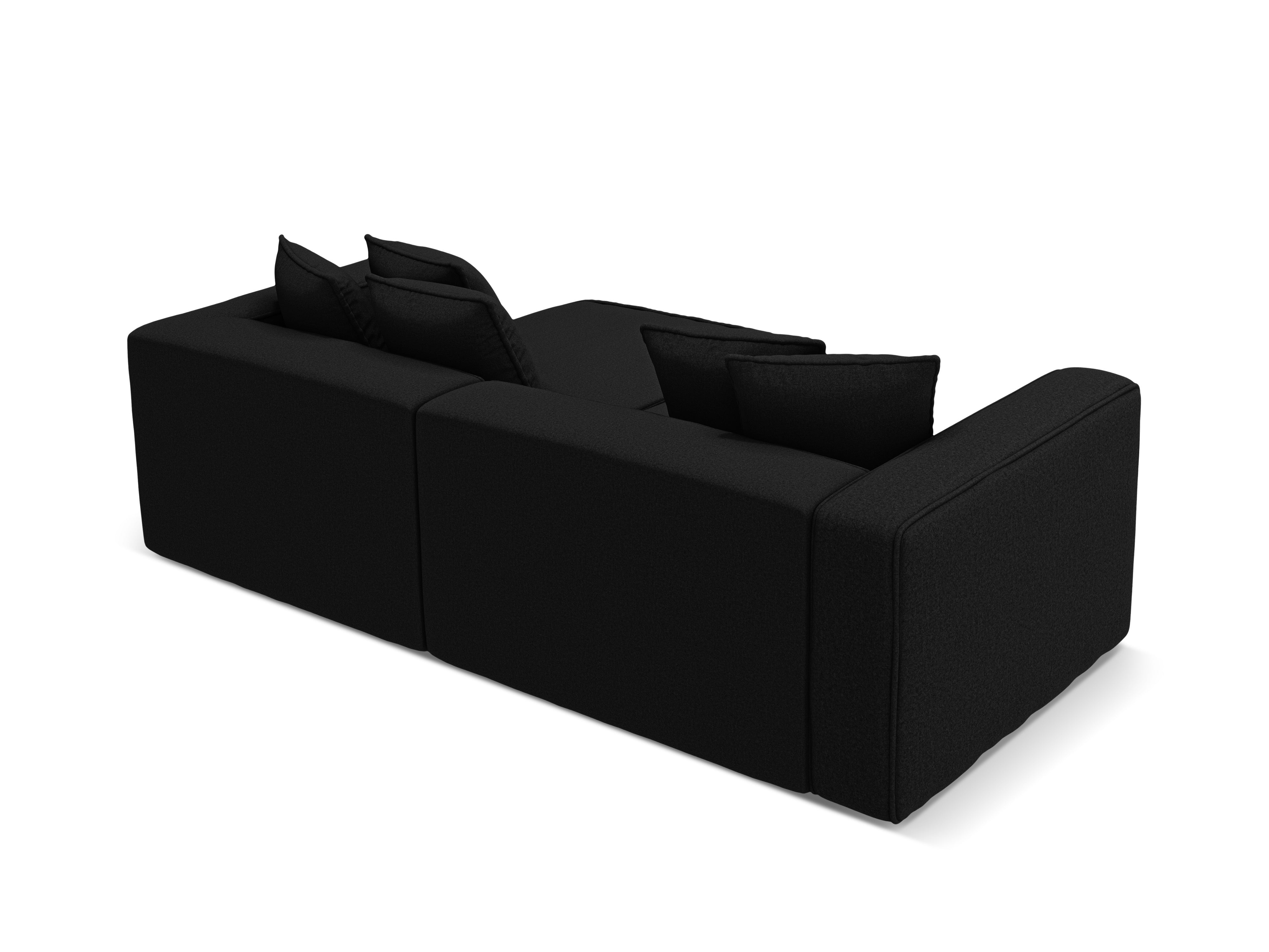 Linksseitiges Schlafsofa RIBES aus schwarzem Chenille