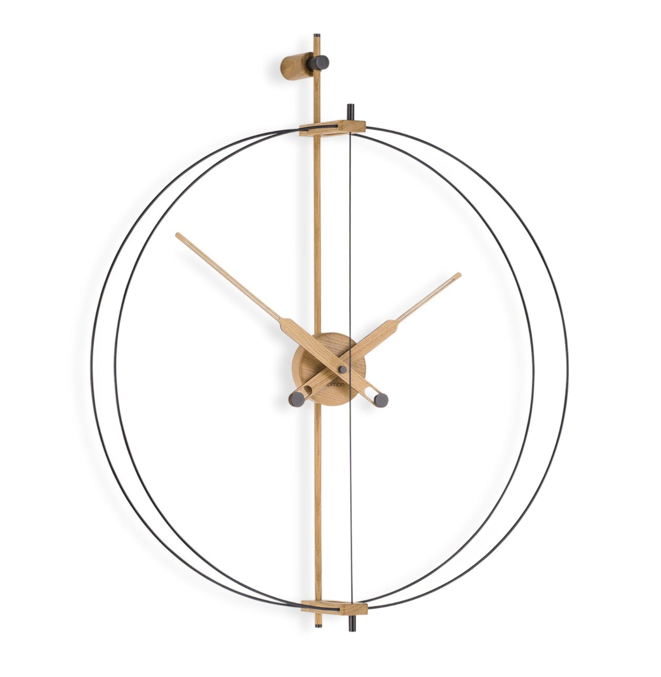 MINI BARCELONA PREMIUM wall clock oak wood with black finish