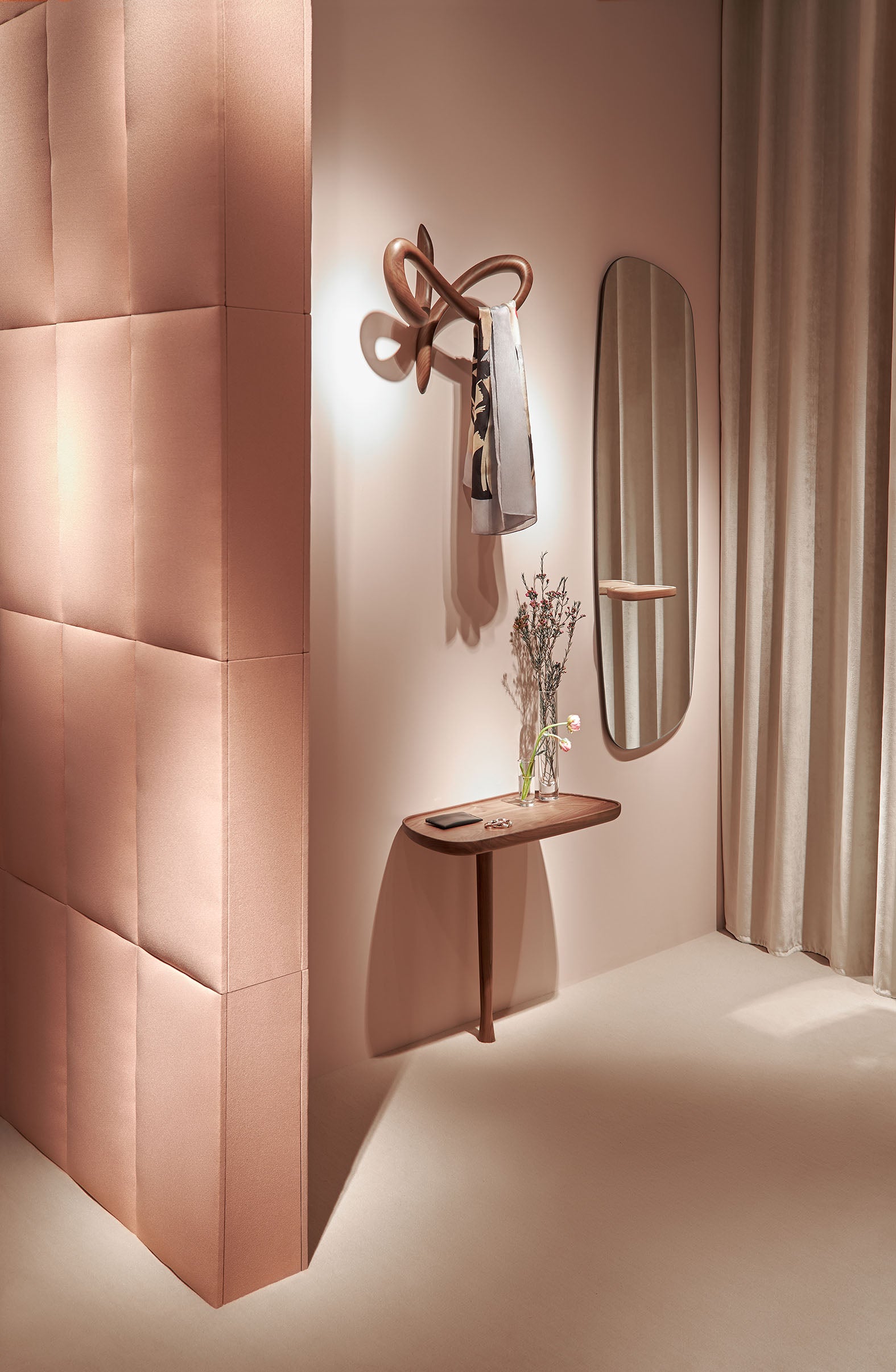 MESITA Walnut Solid Wood Wall Side Table