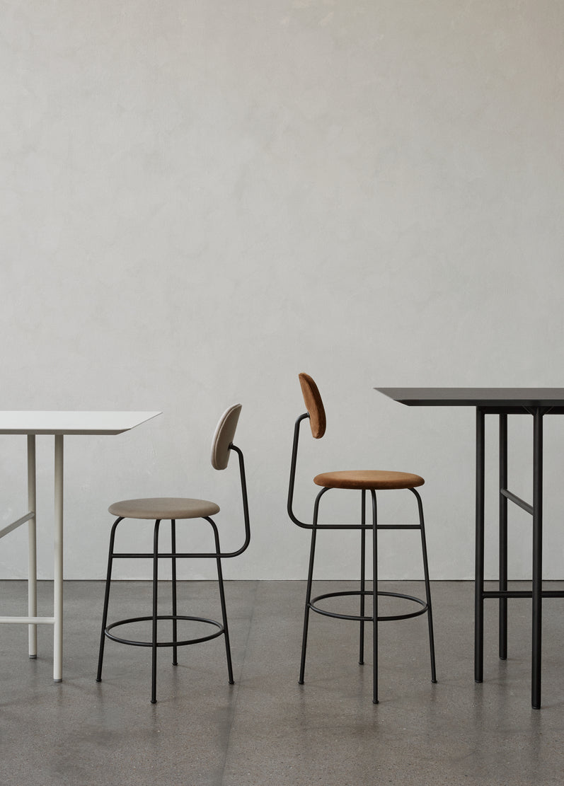 AFTEROOM PLUS stool in oak with a mustard upholstered seat