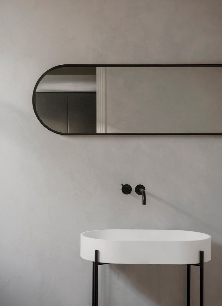 NORM black oval wall mirror