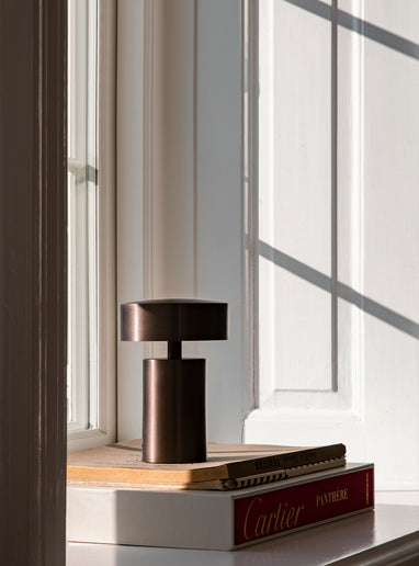 Lampa przenośna COLUMN brązowe aluminium