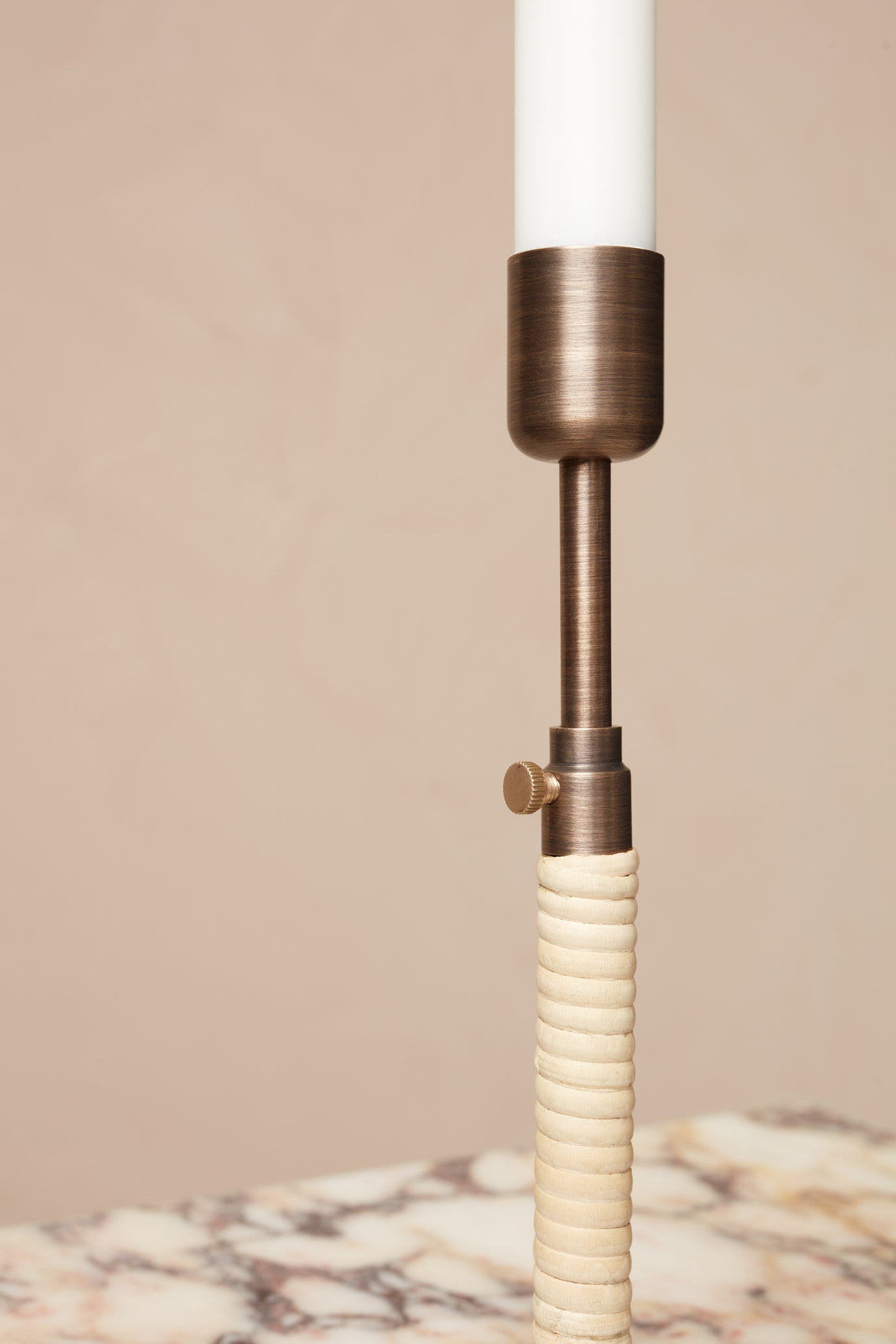 DUCA Candle Holder in Bronzed Brass